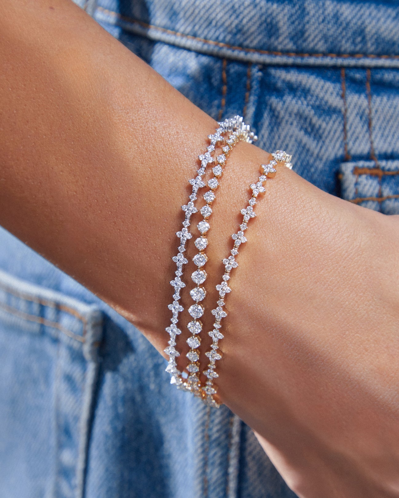 Diamond Fleur Eternity Bracelet