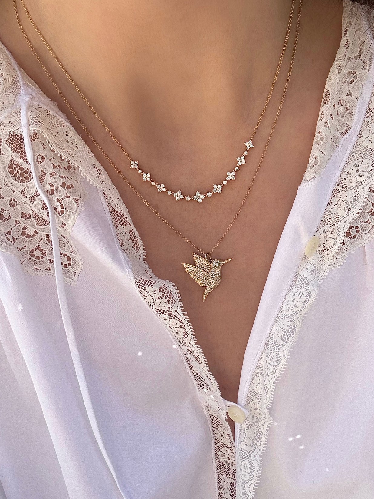 Diamond Fleur Necklace