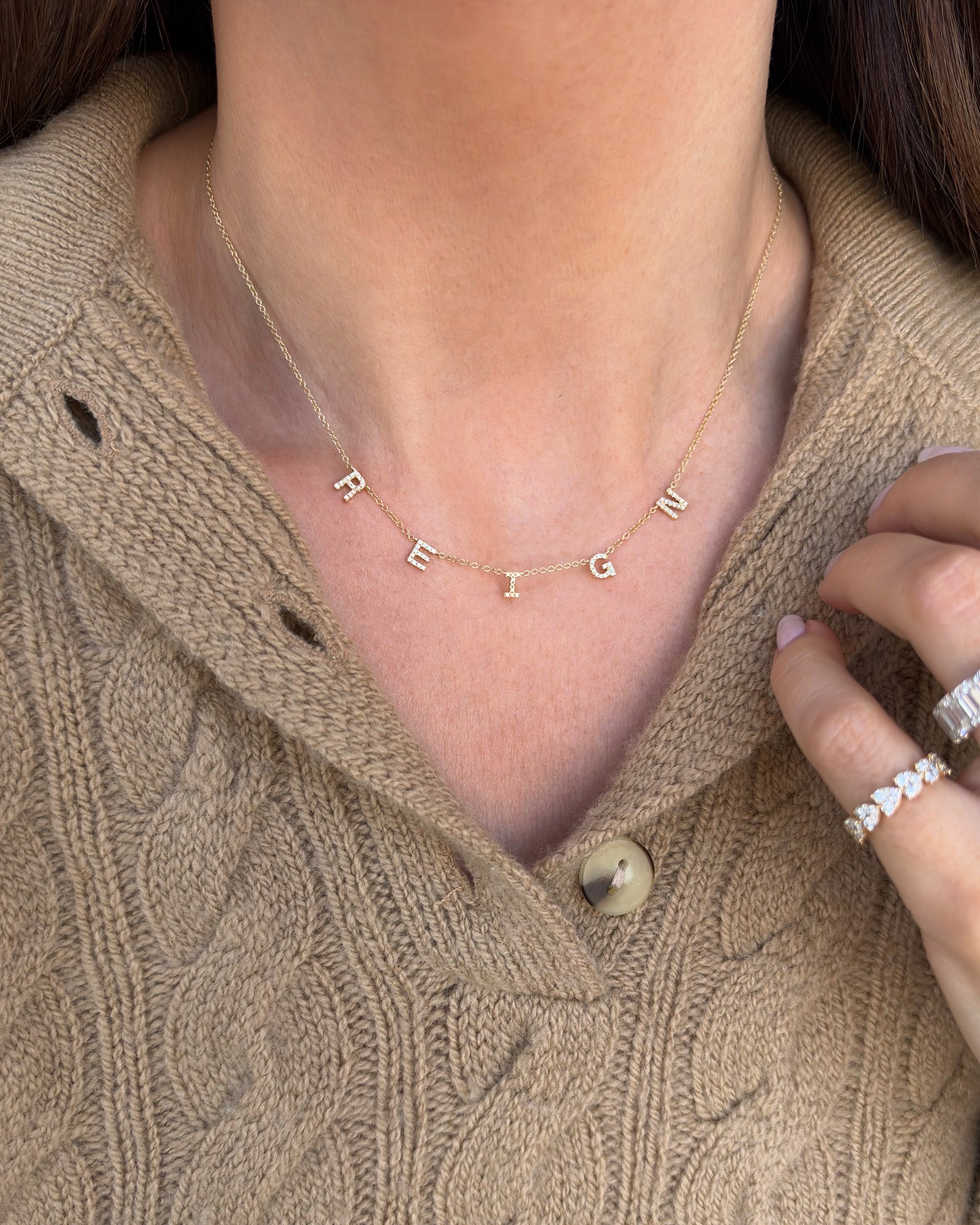 Diamond Multi Initial Necklace