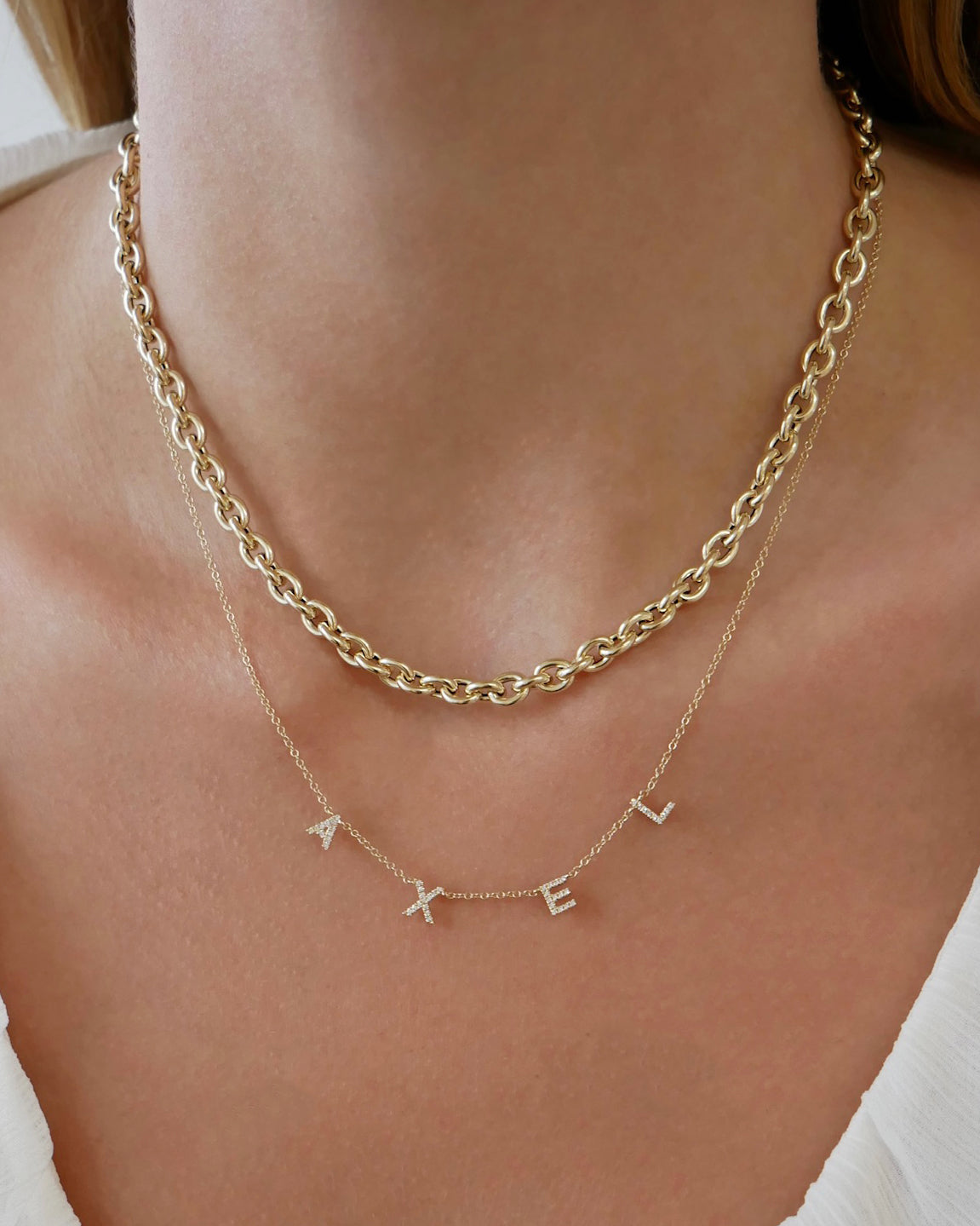 Diamond Multi Initial Necklace