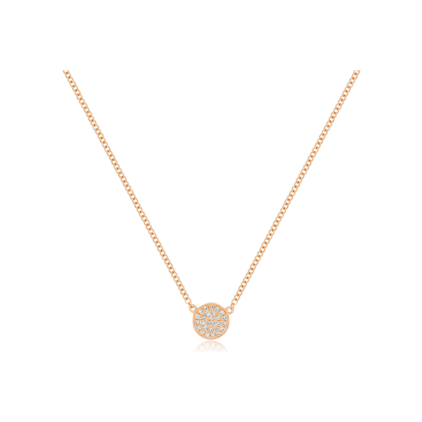Diamond Mini Disc Necklace