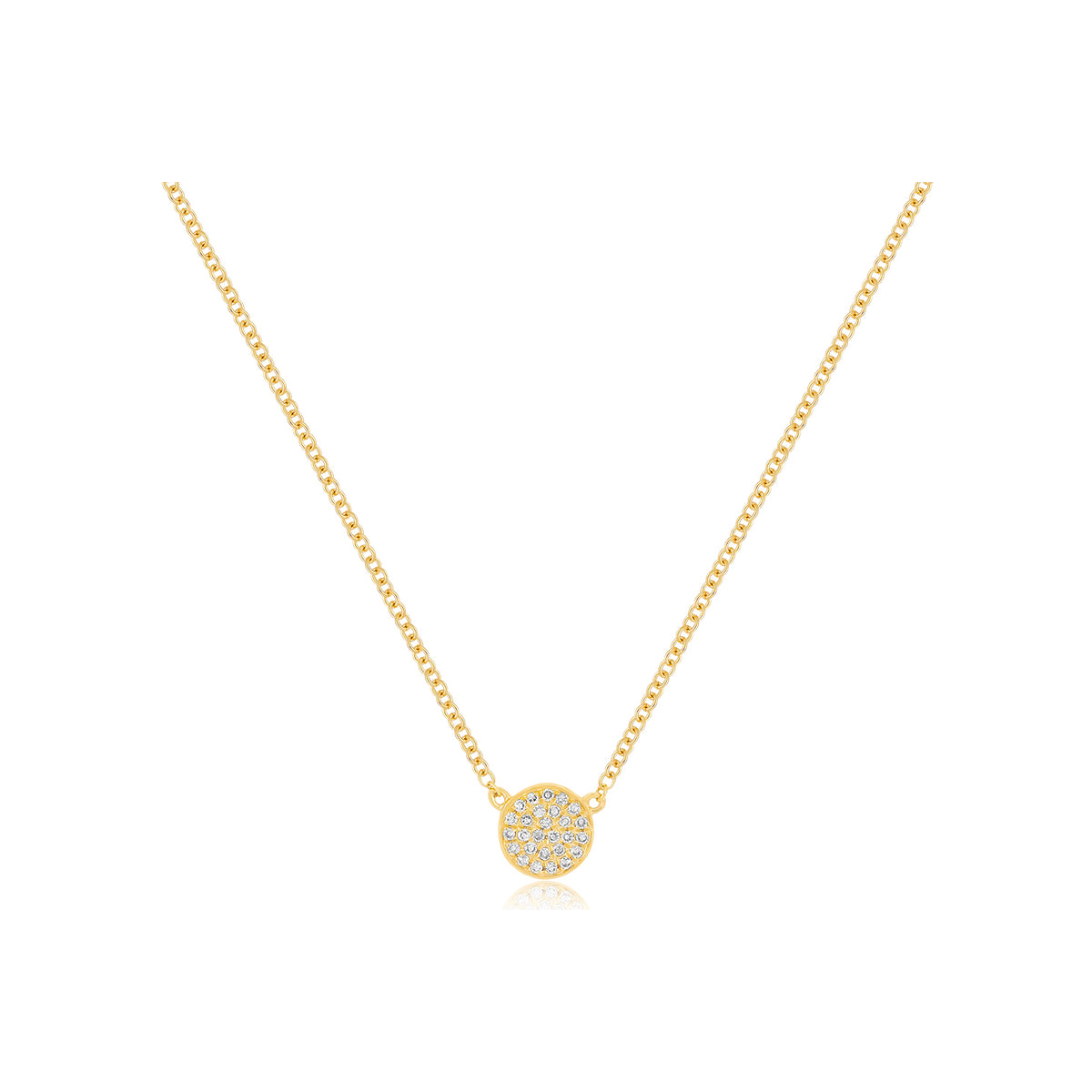 Diamond Mini Disc Necklace