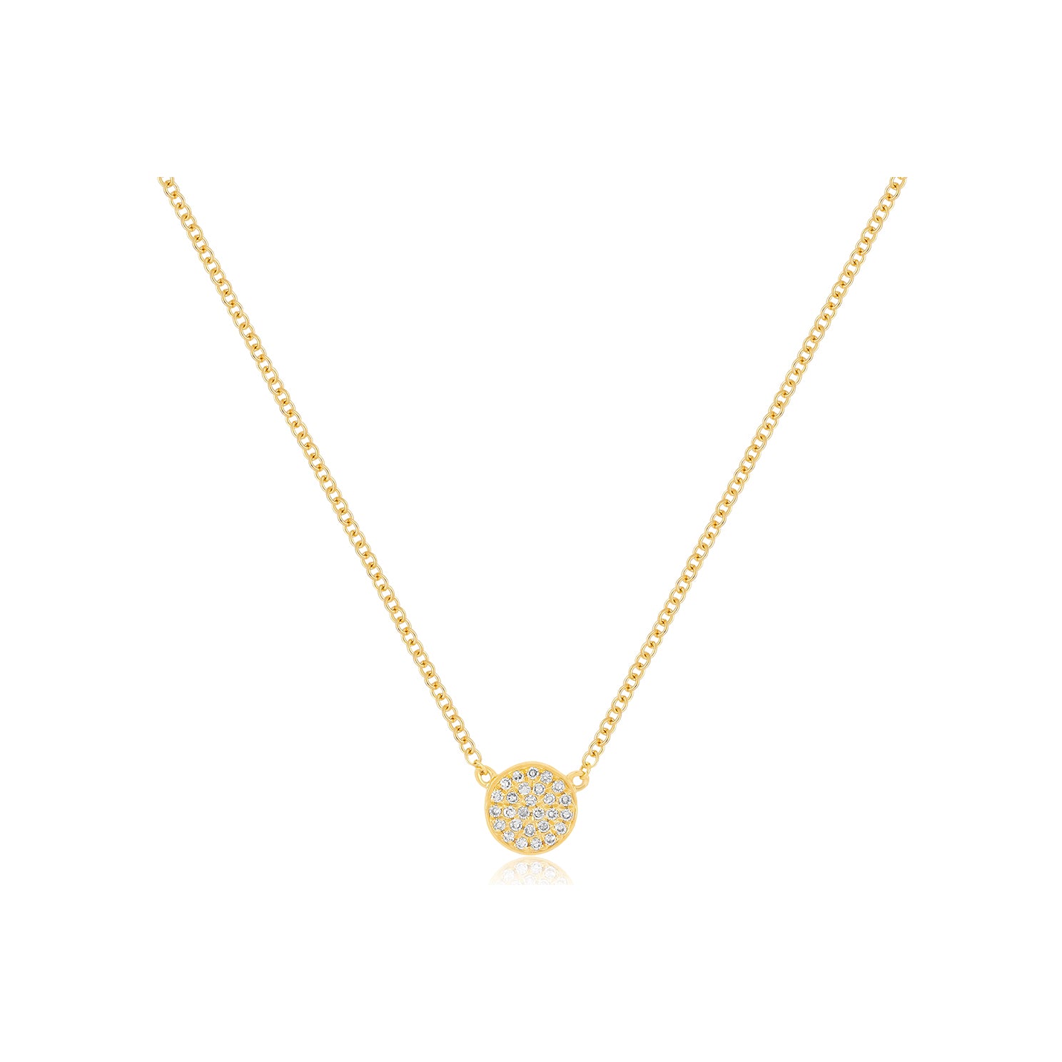 Diamond Mini Disc Necklace