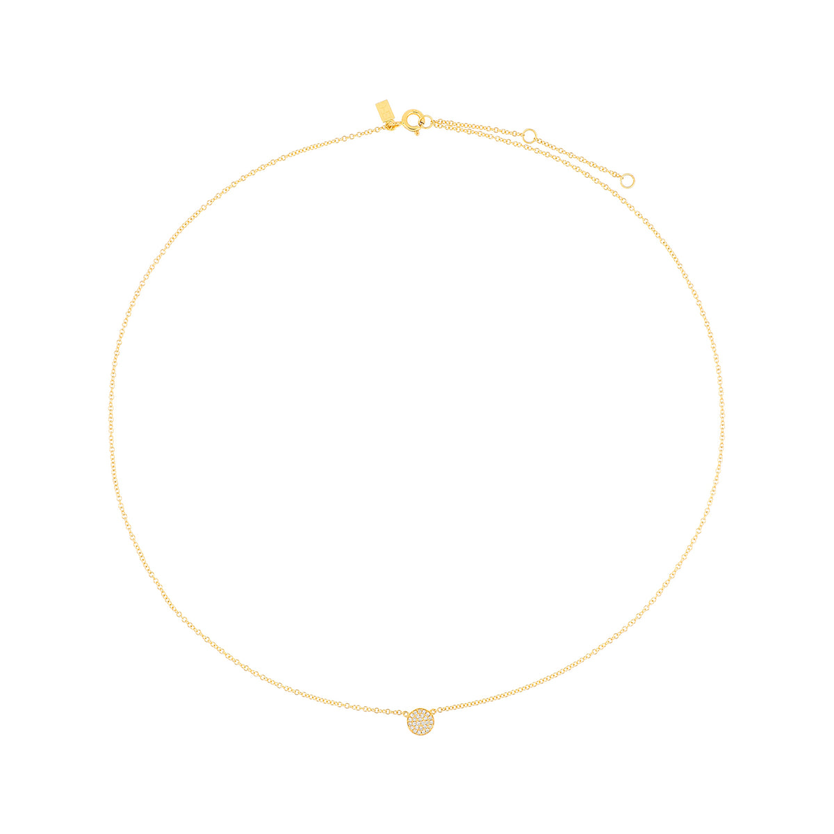 Diamond Mini Disc Necklace