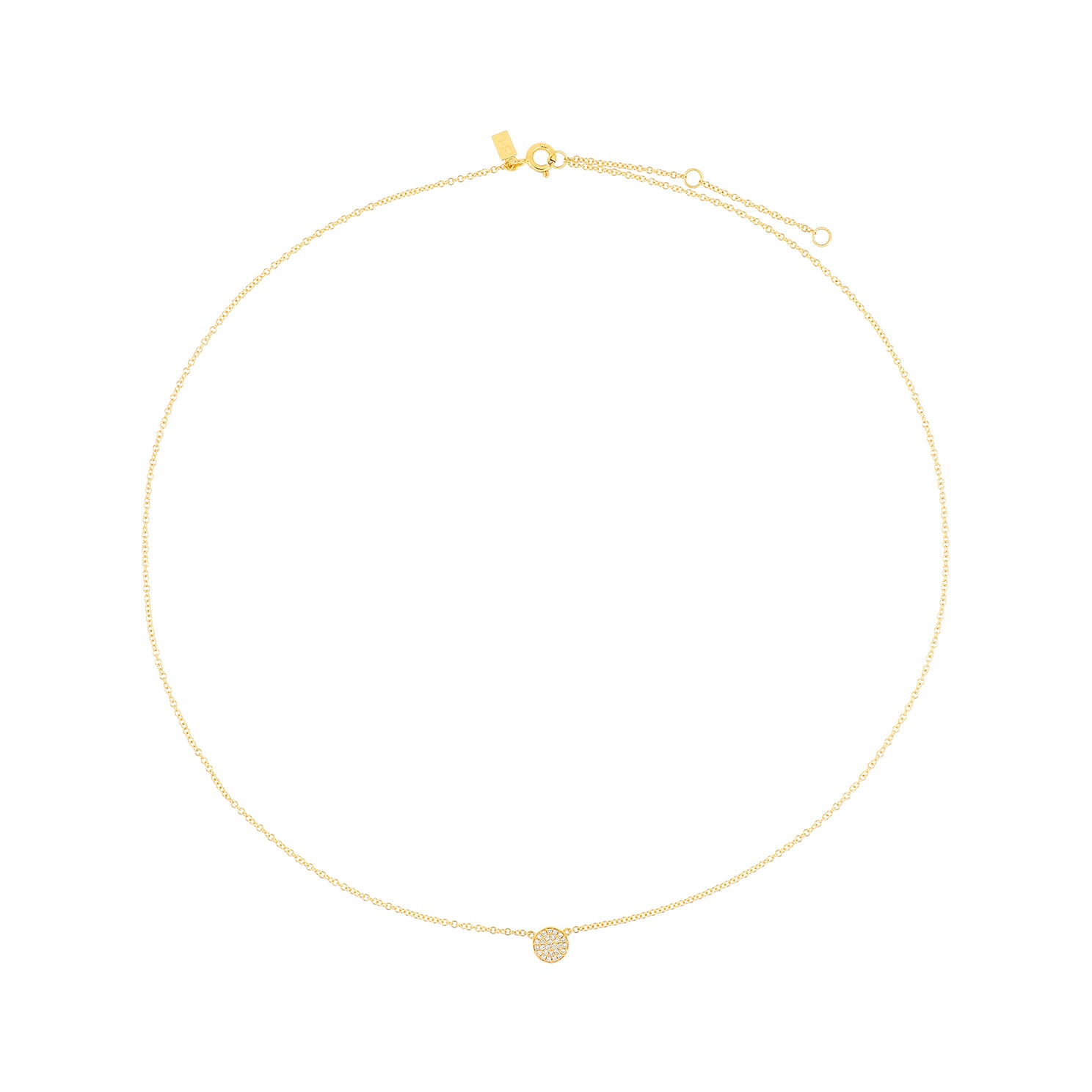 Diamond Mini Disc Necklace