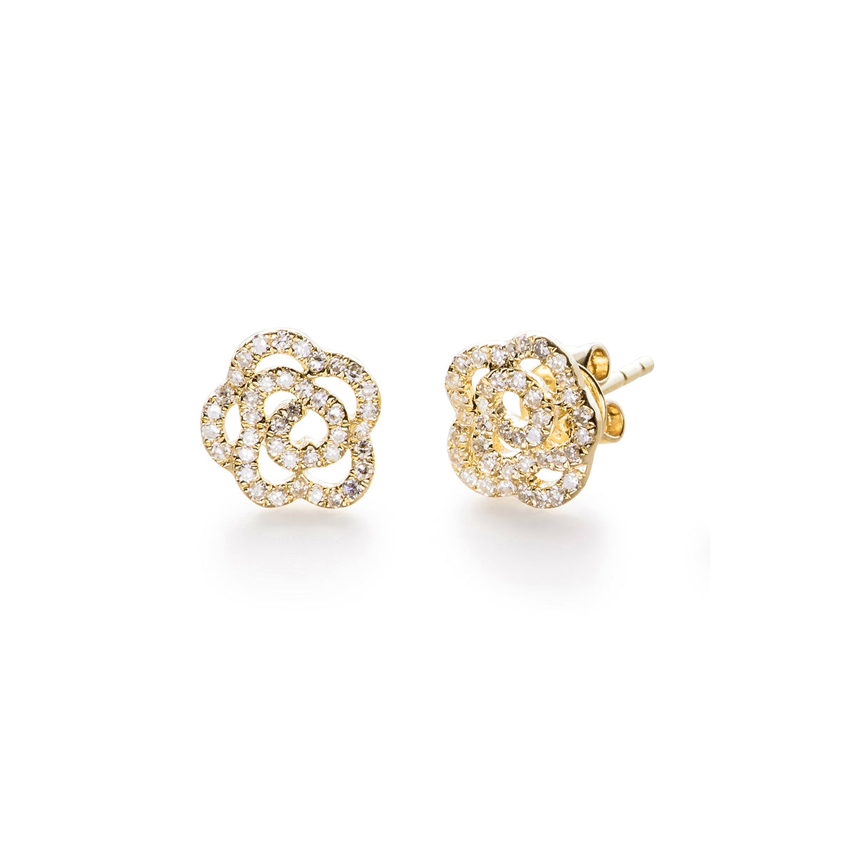 Diamond Rose Stud Earring