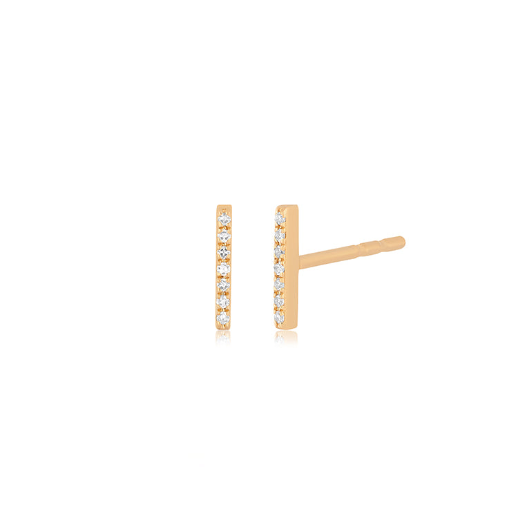 Diamond Bar Stud Earring