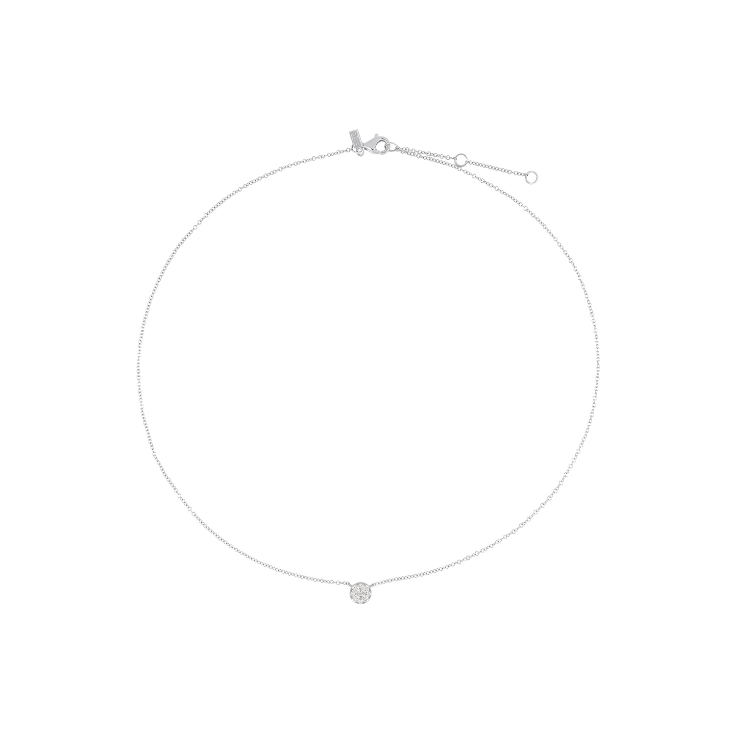 Full Cut Diamond Disc Choker Necklace