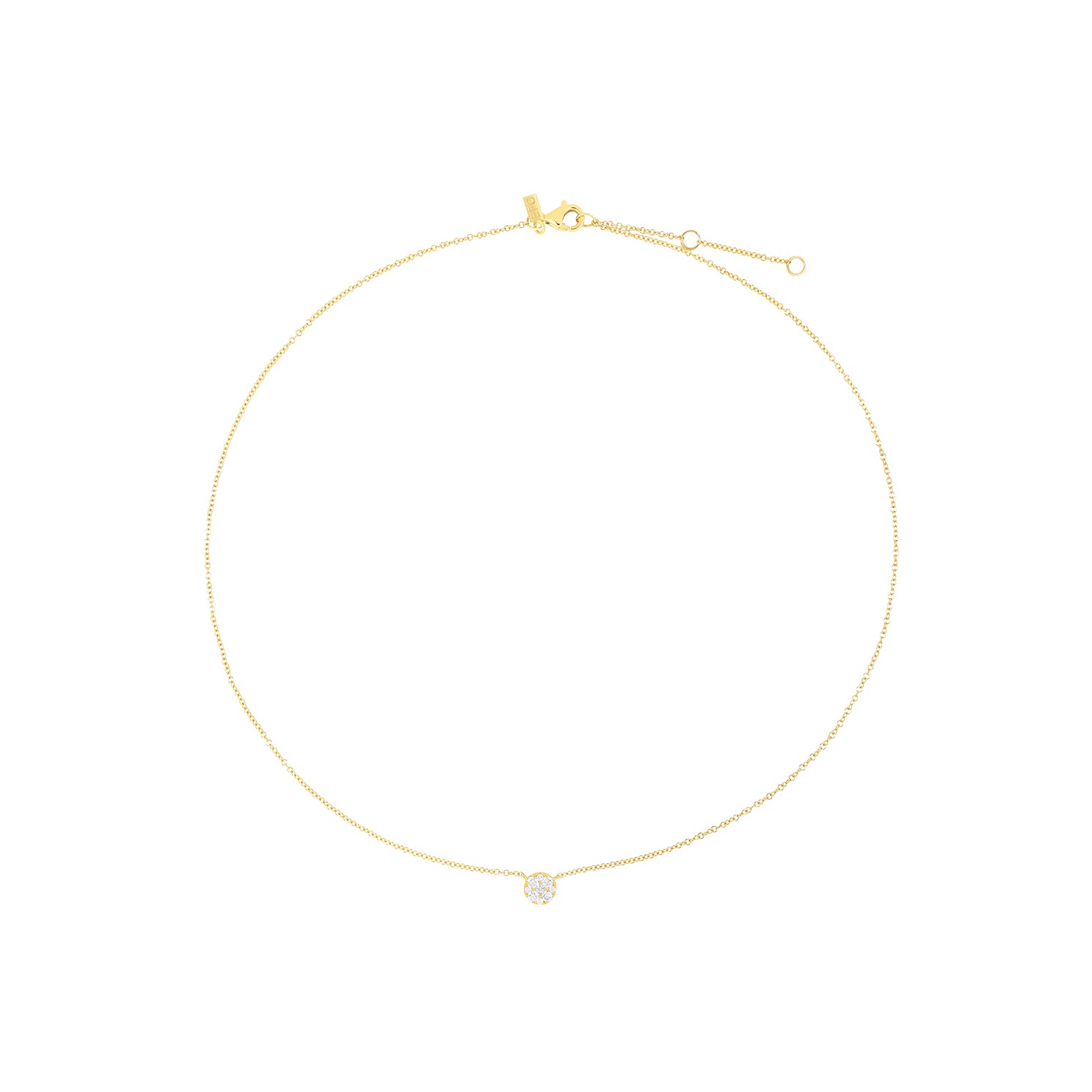 Full Cut Diamond Disc Choker Necklace