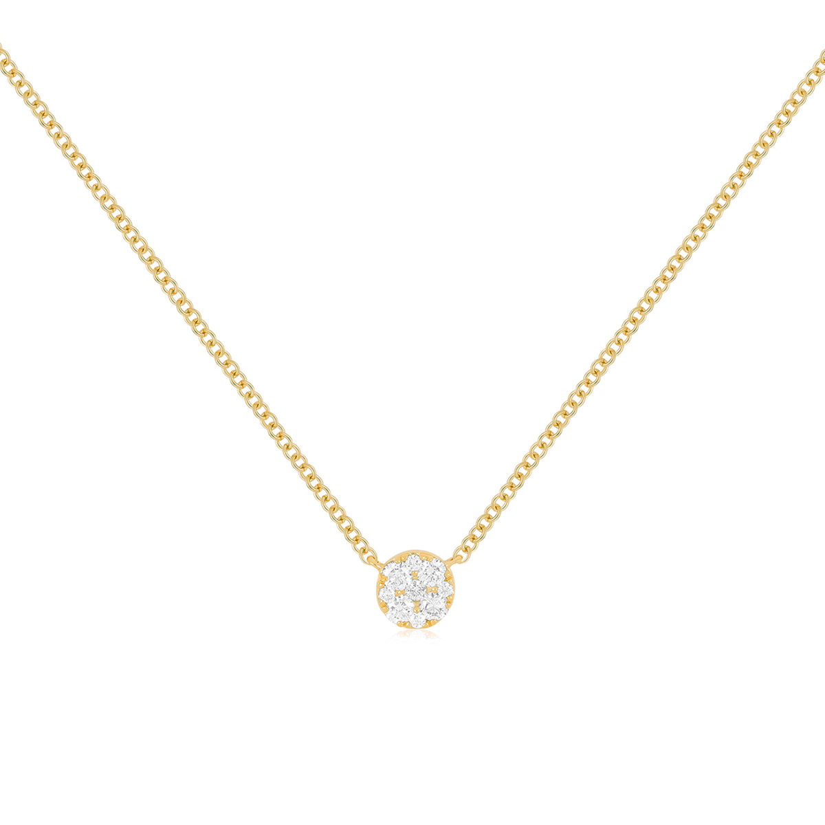 Full Cut Diamond Disc Choker Necklace