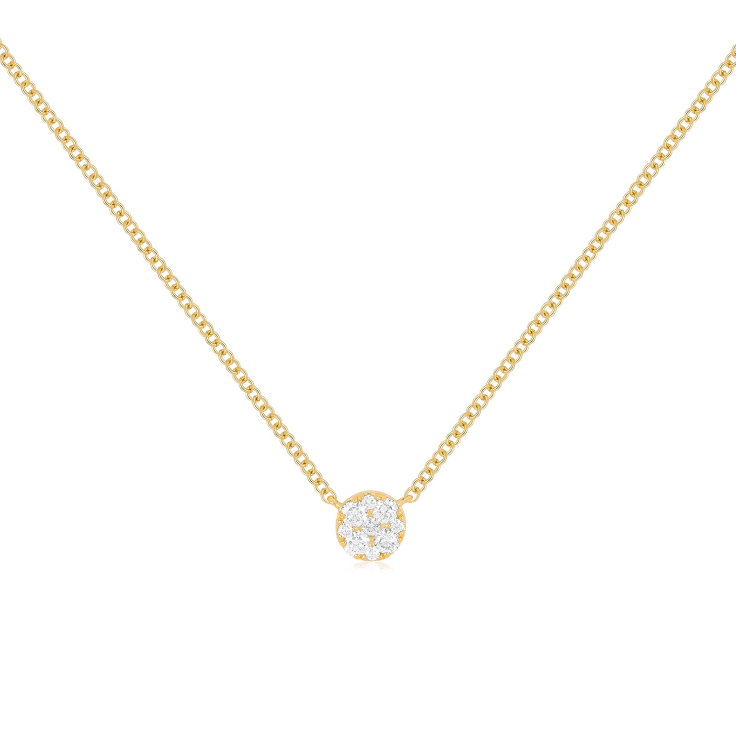Full Cut Diamond Disc Choker Necklace