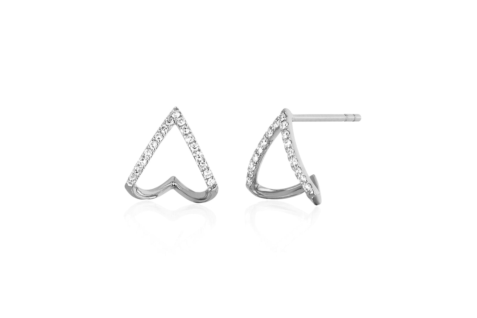 Diamond Chevron Huggie Earrings