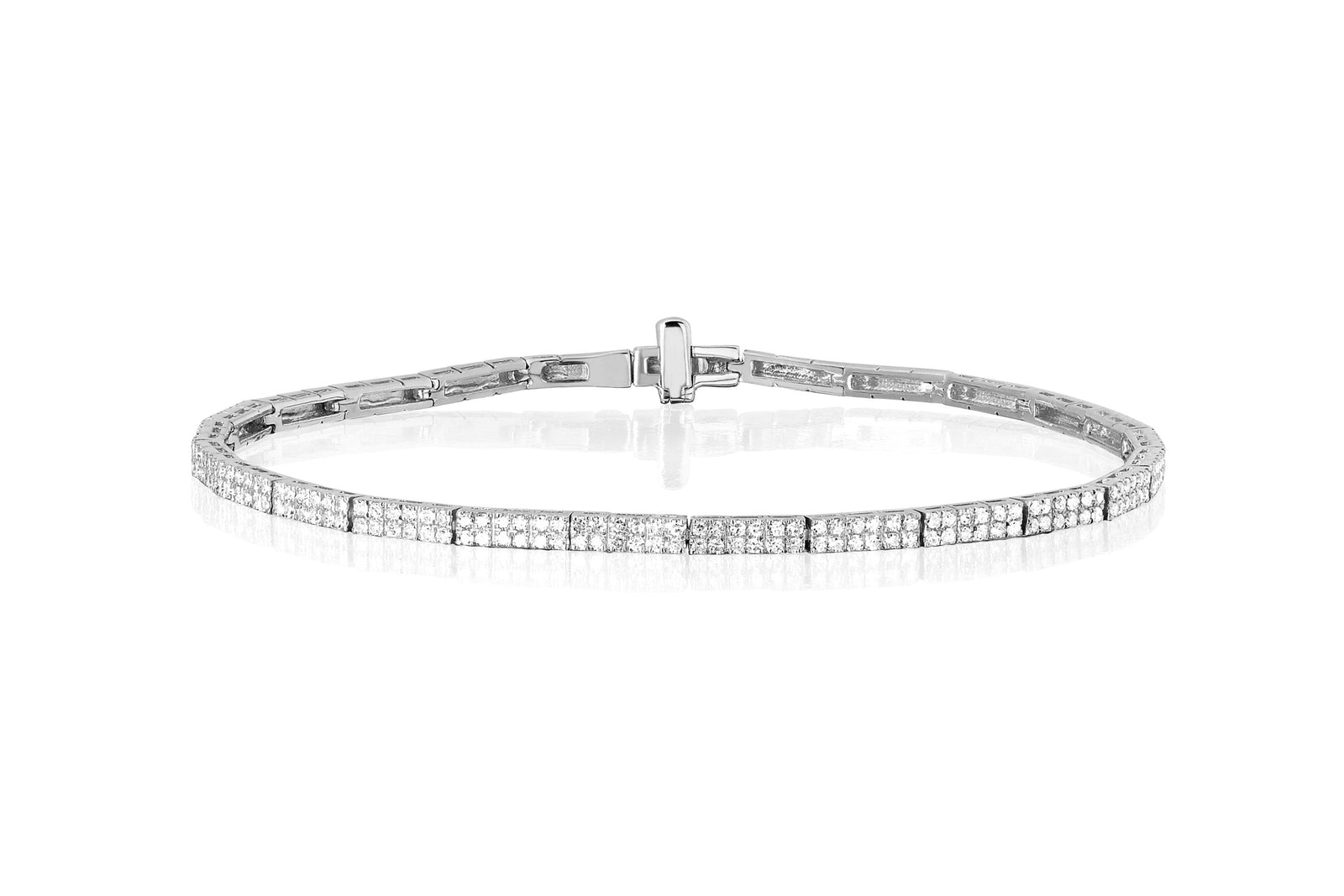 Double Row Diamond Eternity Bracelet
