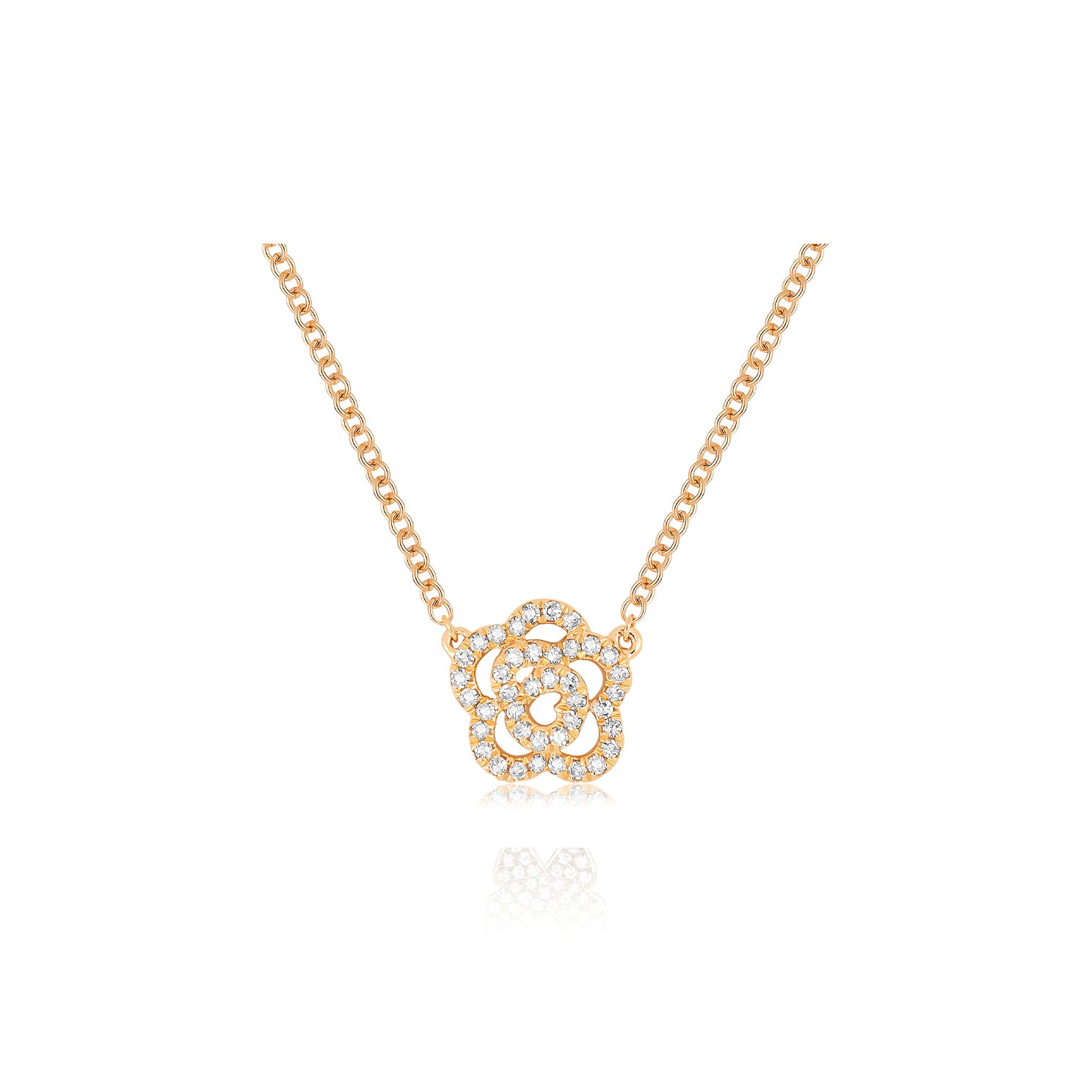 Rose shaped on sale diamond necklace