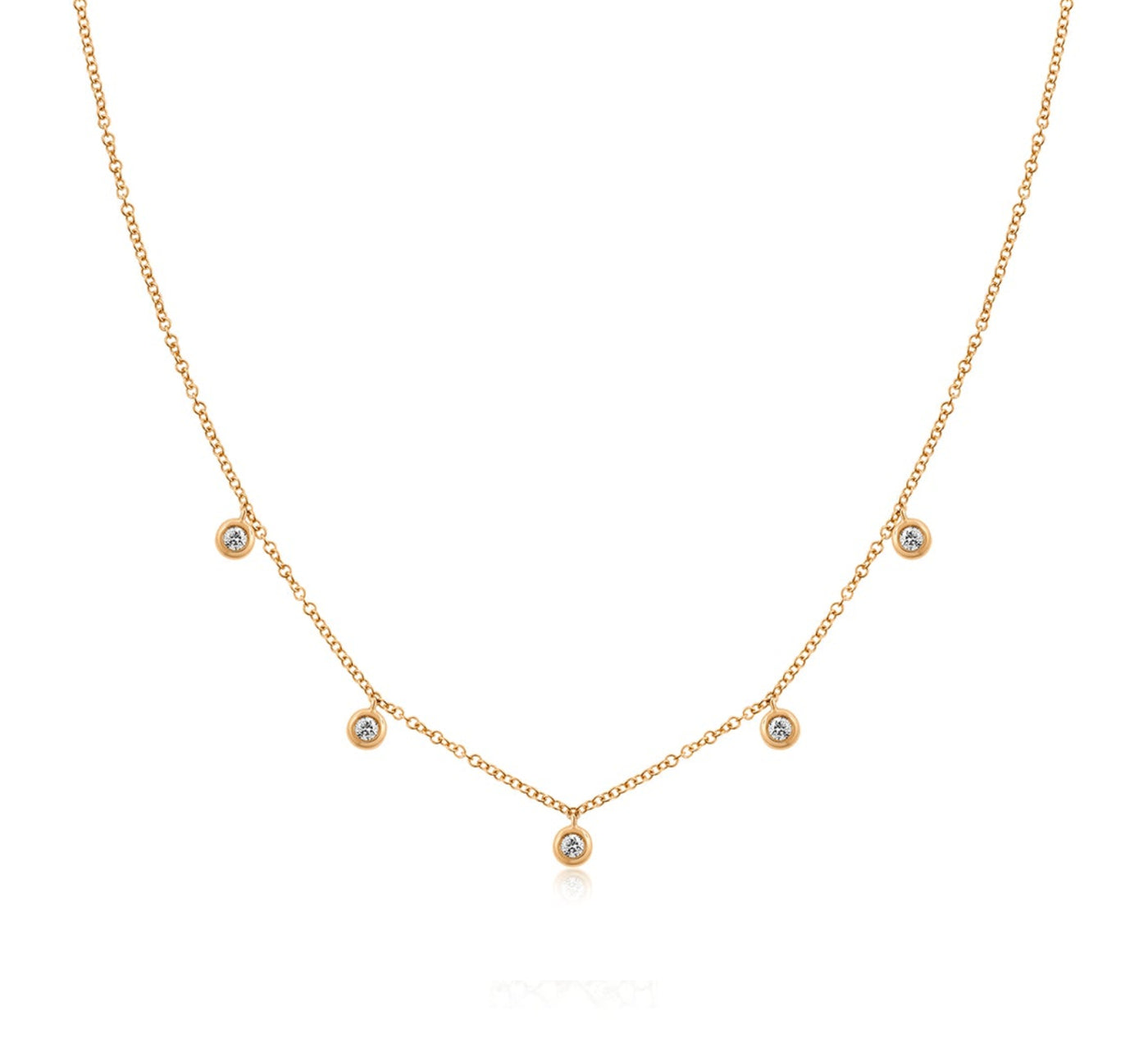 5 Diamond Bezel Choker Necklace