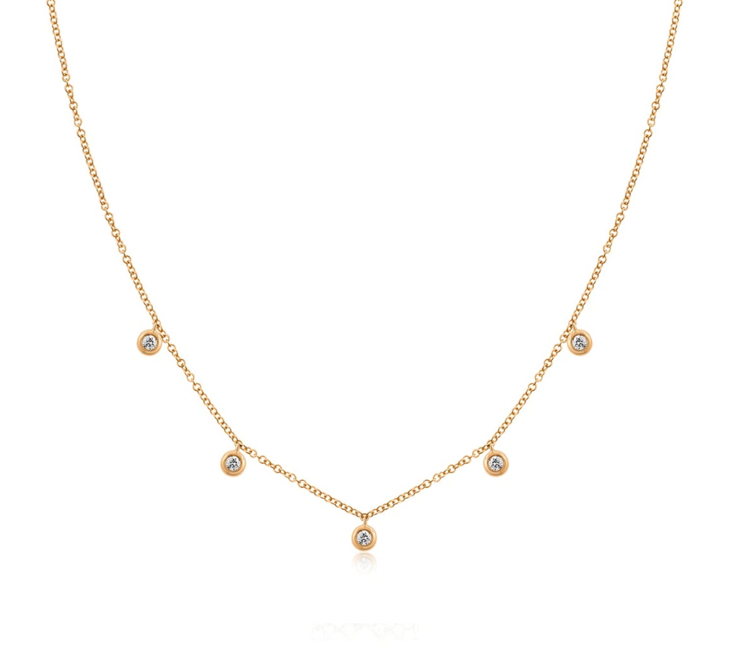 5 Diamond Bezel Choker Necklace