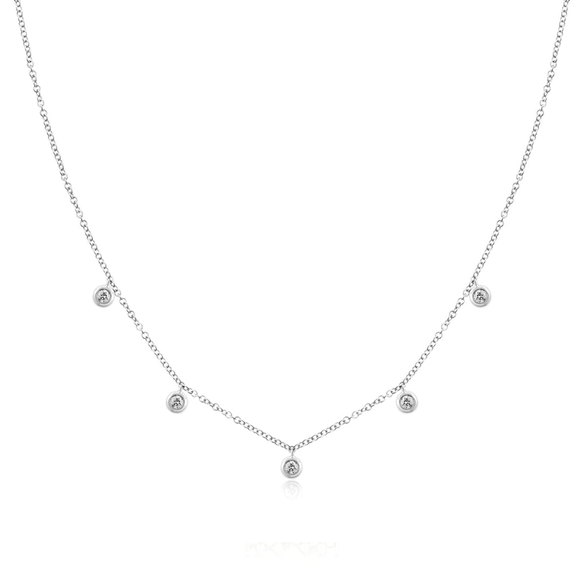 5 Diamond Bezel Choker Necklace