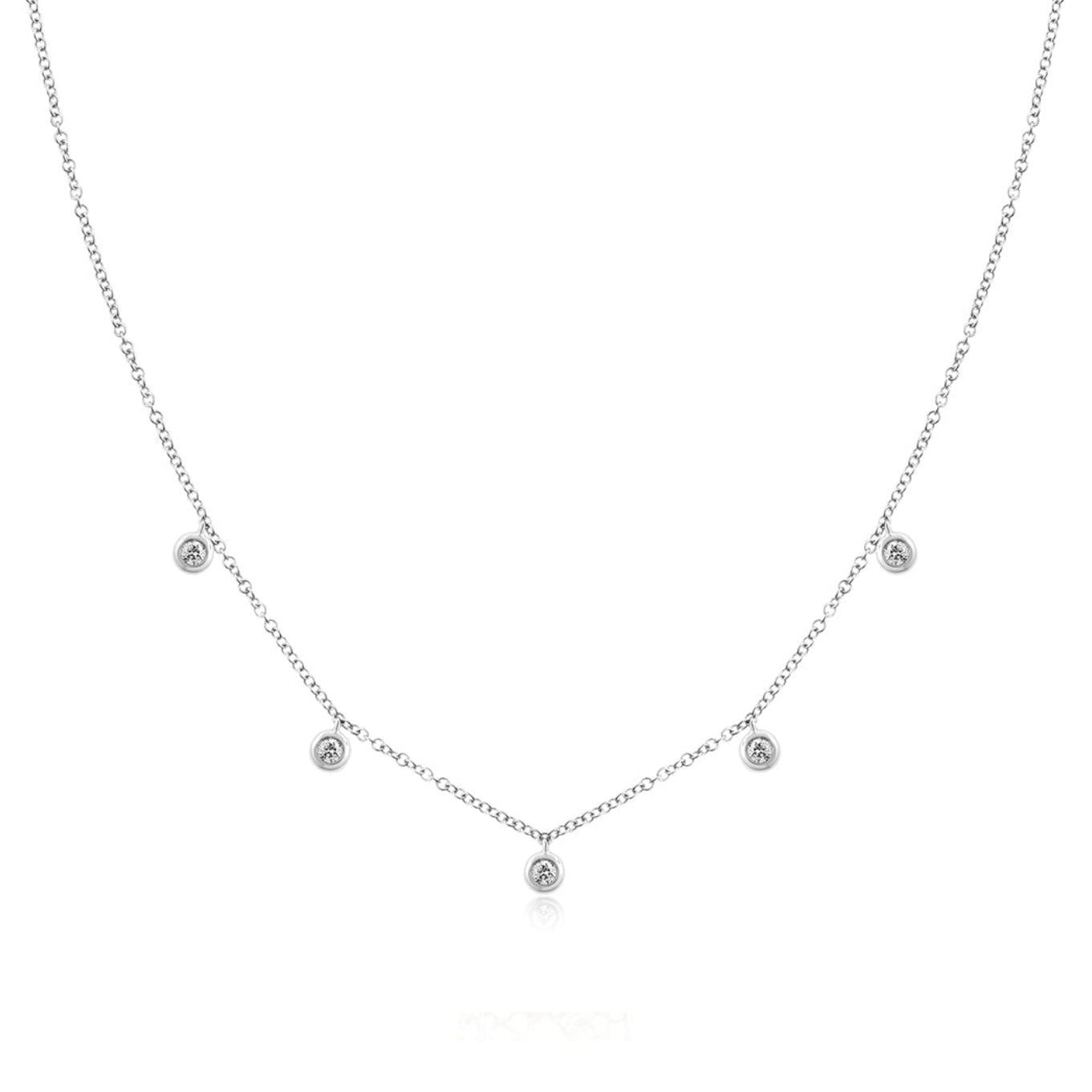 5 Diamond Bezel Choker Necklace