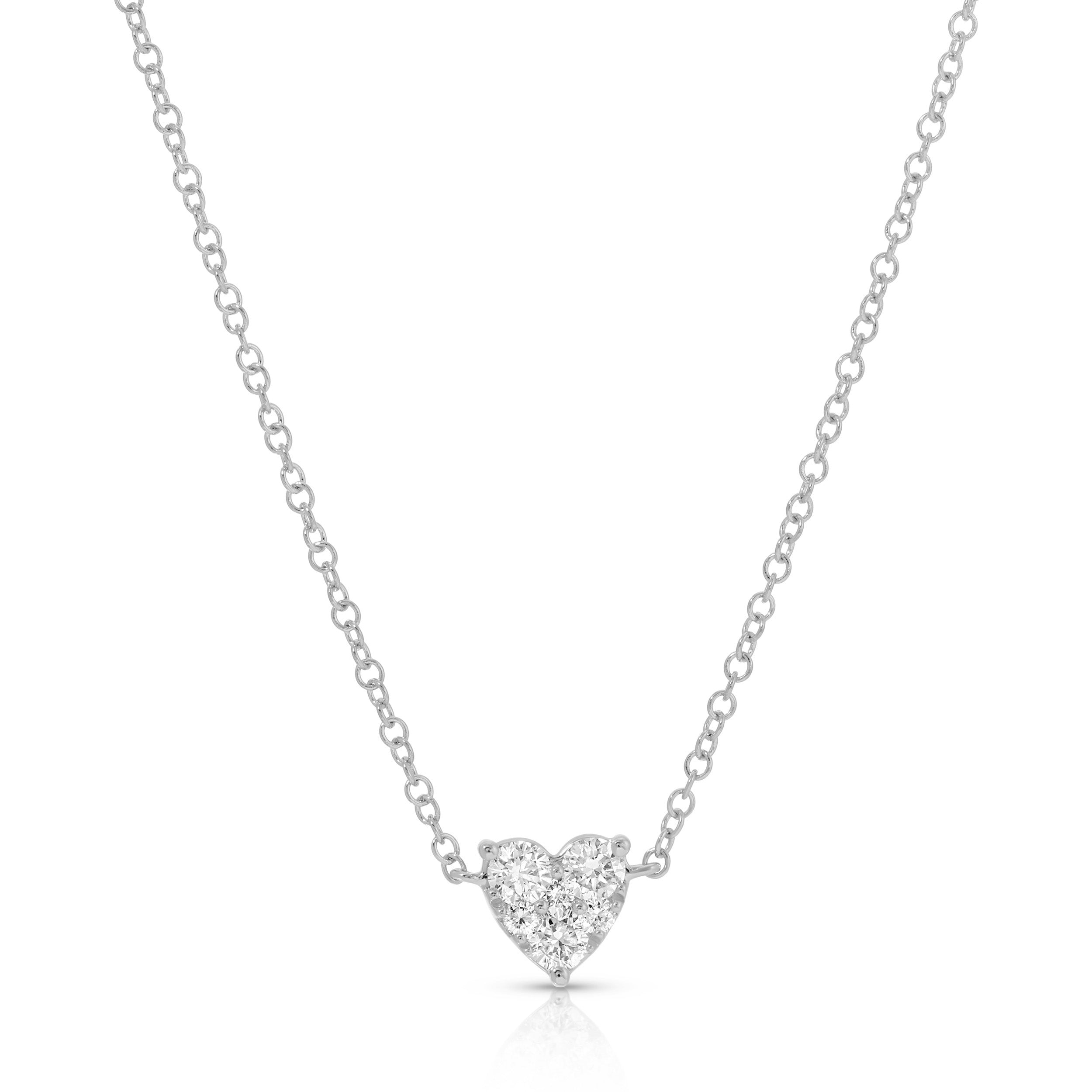 Full Cut Diamond Heart Choker Necklace