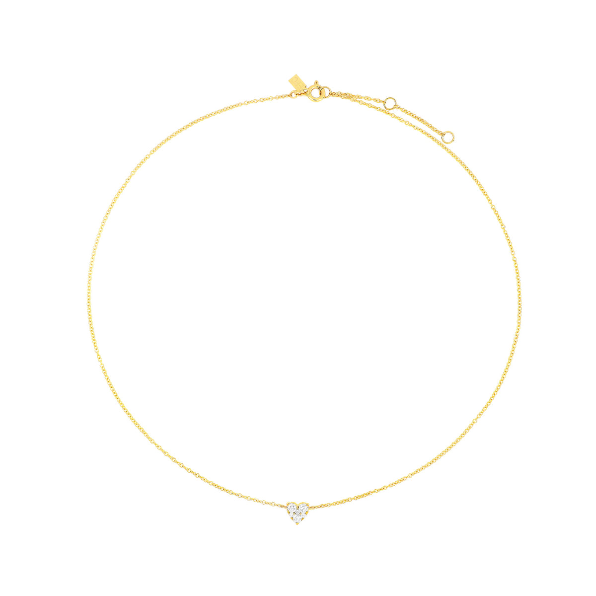 Full Cut Diamond Heart Choker Necklace