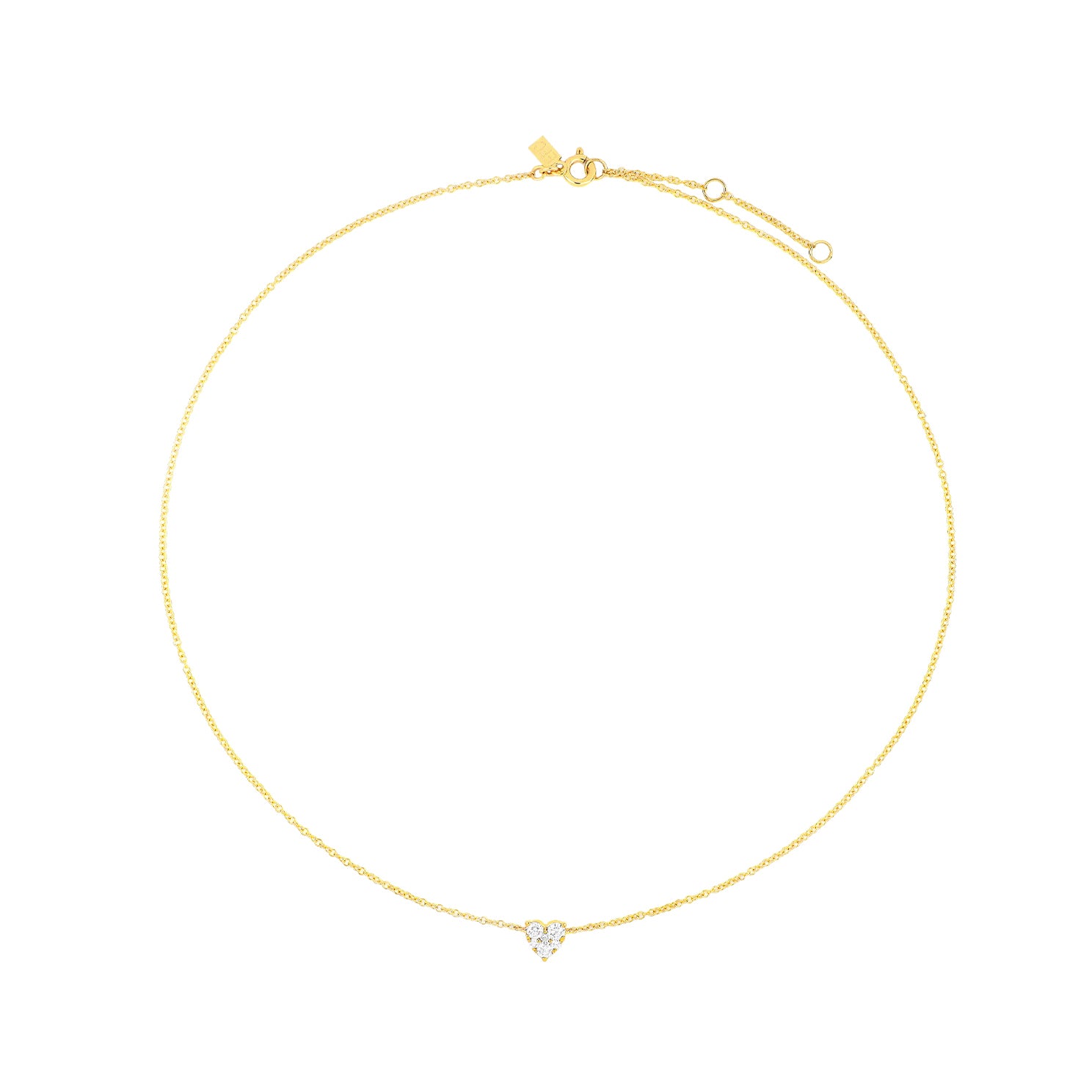 Full Cut Diamond Heart Choker Necklace