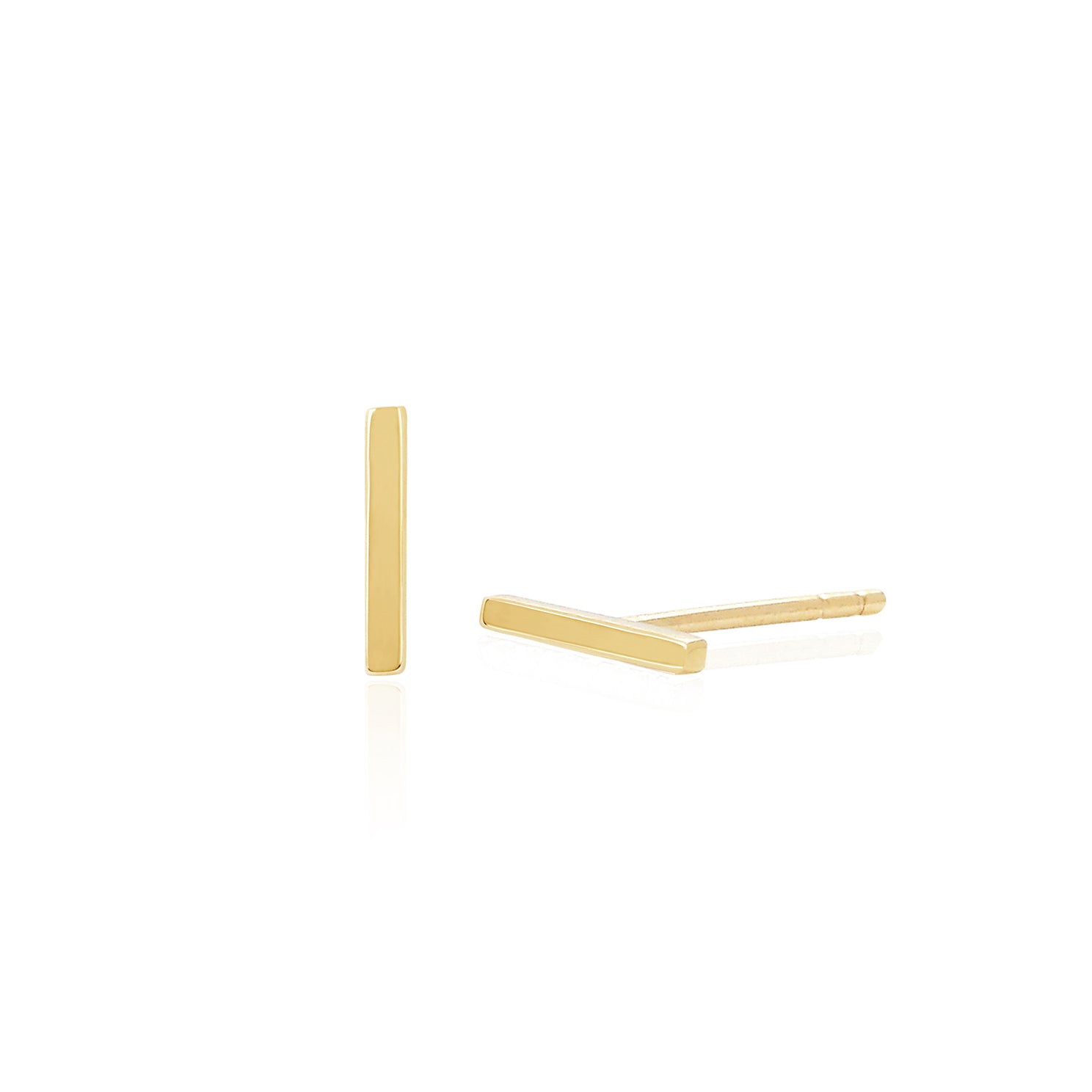 Gold Mini Bar Stud Earring