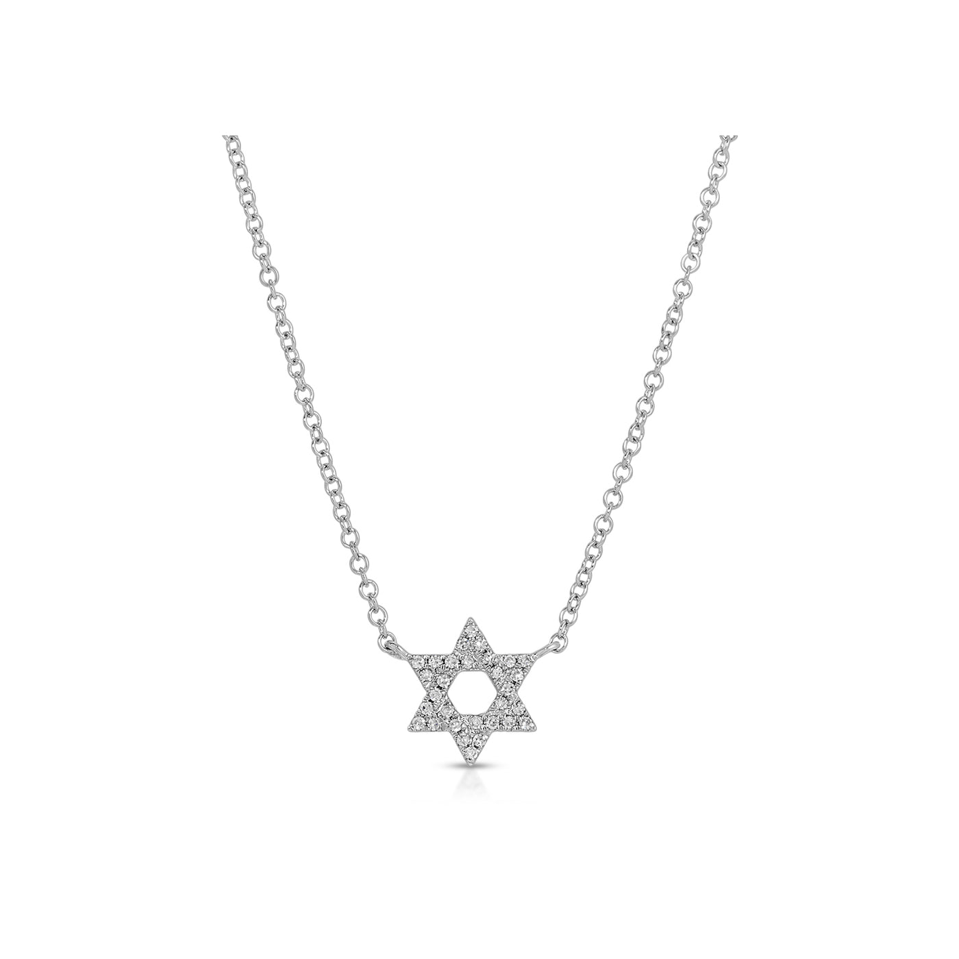 Diamond Star Of David Necklace