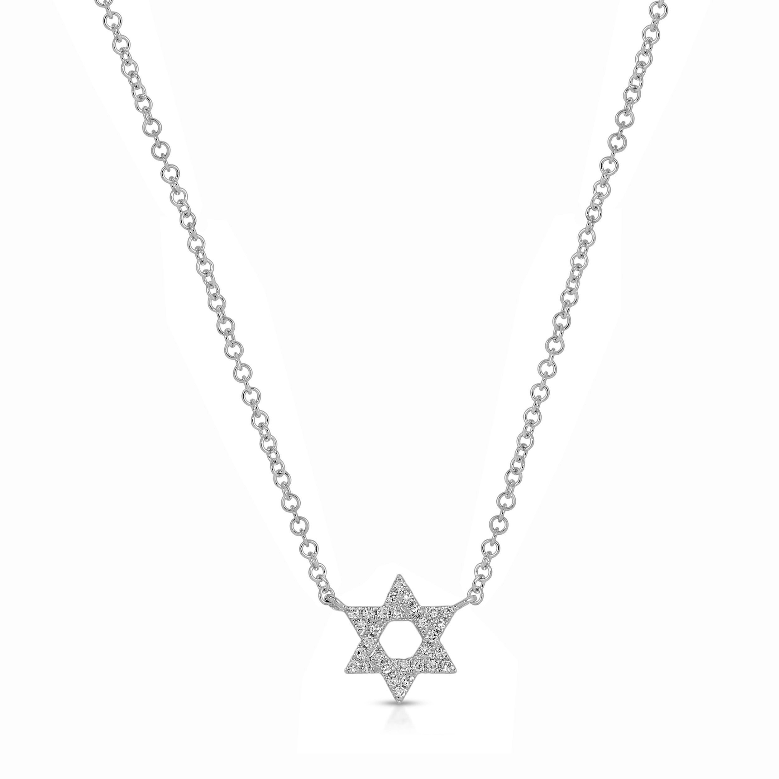 Diamond Star Of David Necklace
