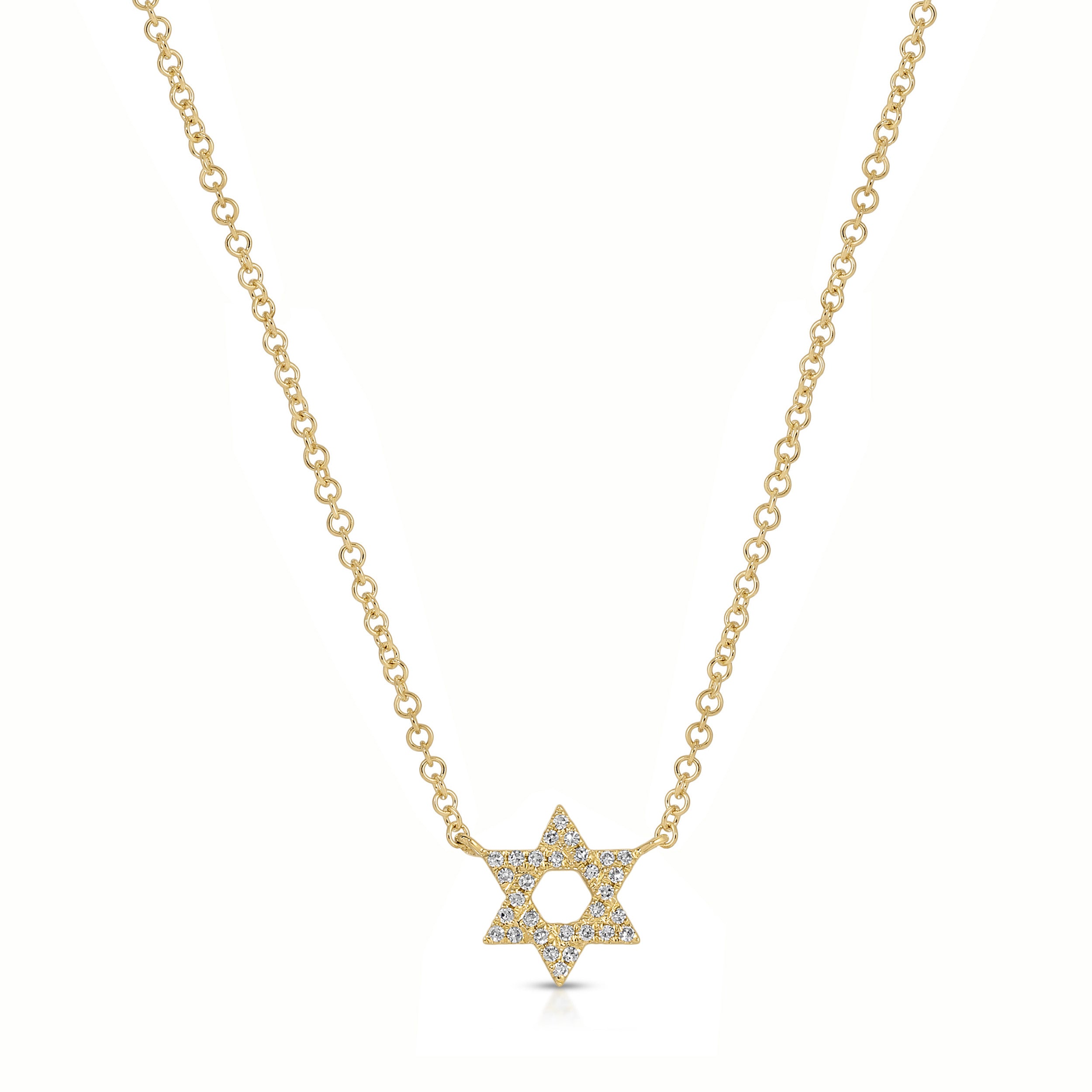 Diamond Star Of David Necklace