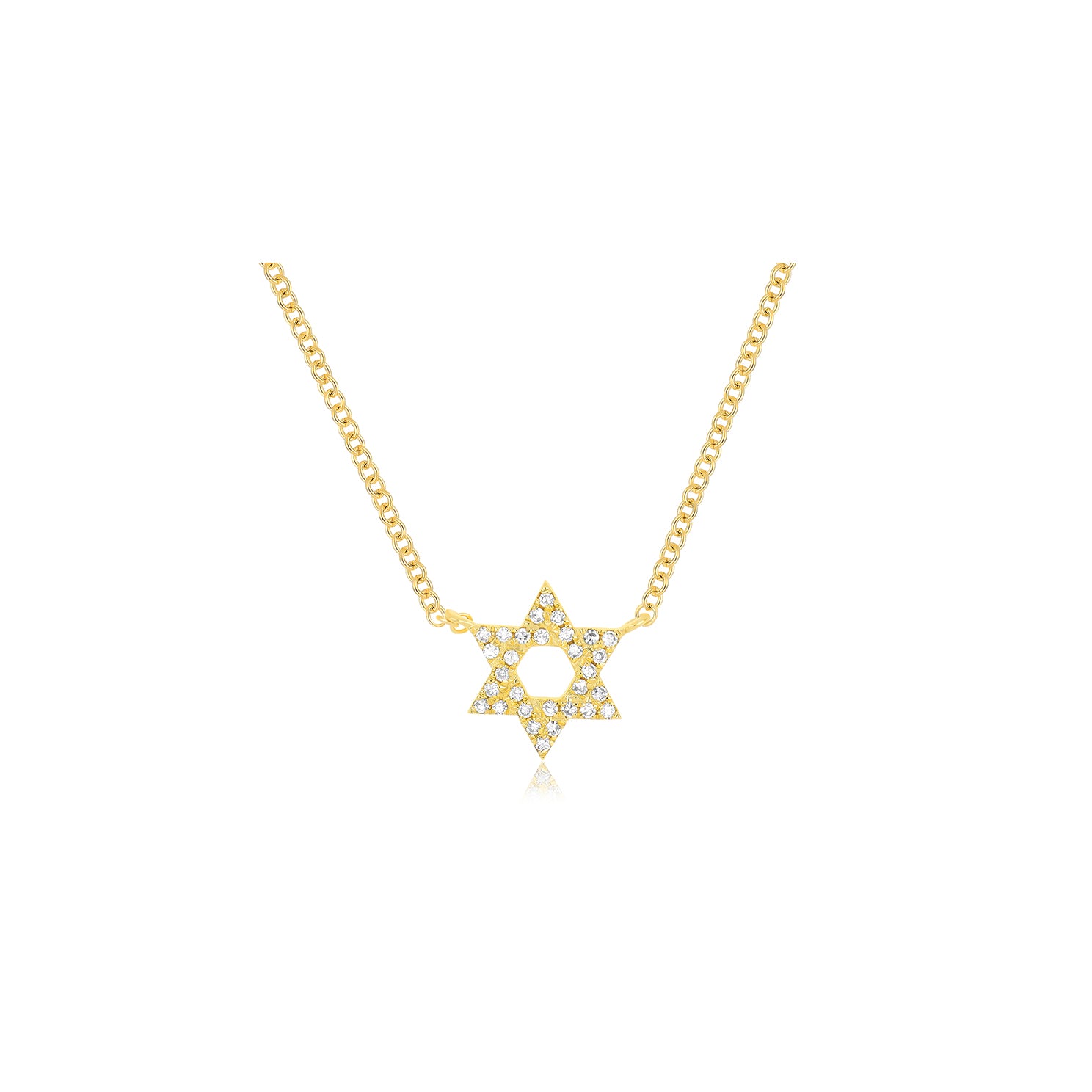 Diamond Star Of David Necklace