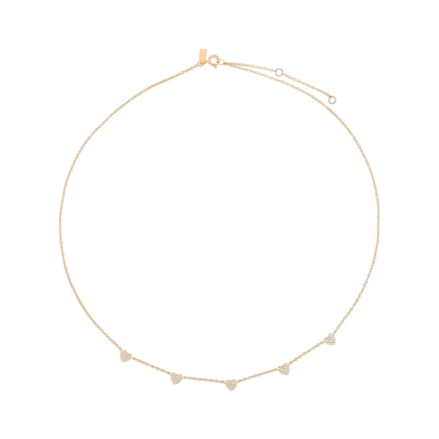 5 Diamond Mini Heart Necklace