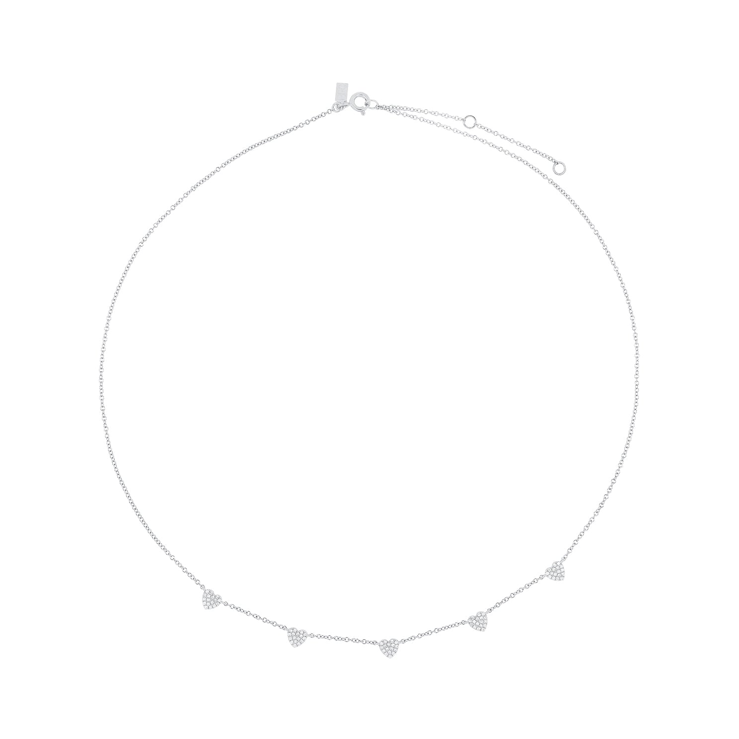 5 Diamond Mini Heart Necklace