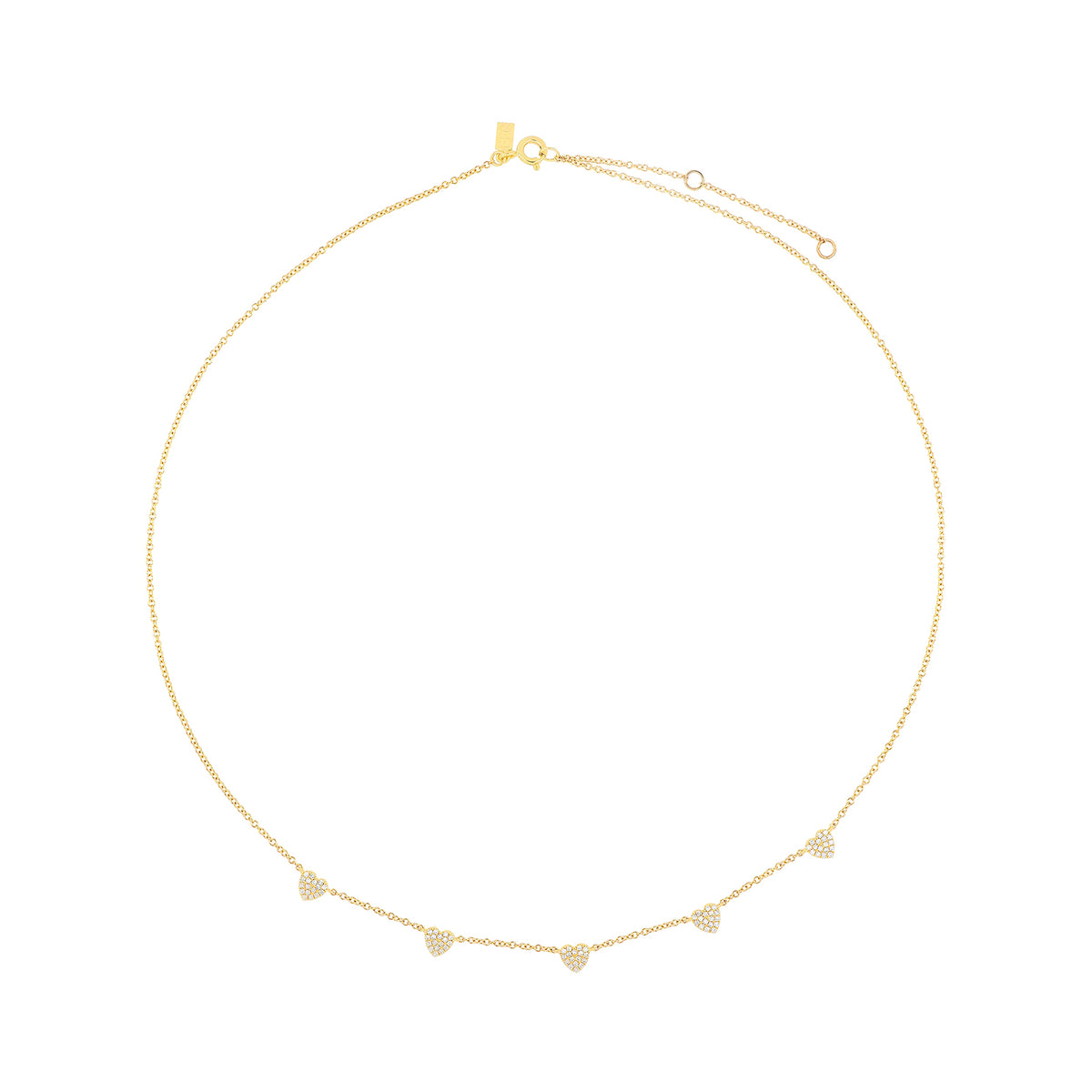 5 Diamond Mini Heart Necklace