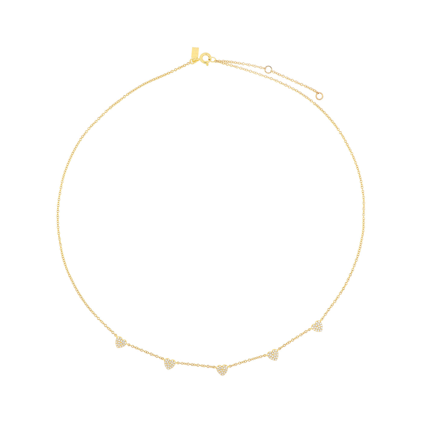 5 Diamond Mini Heart Necklace
