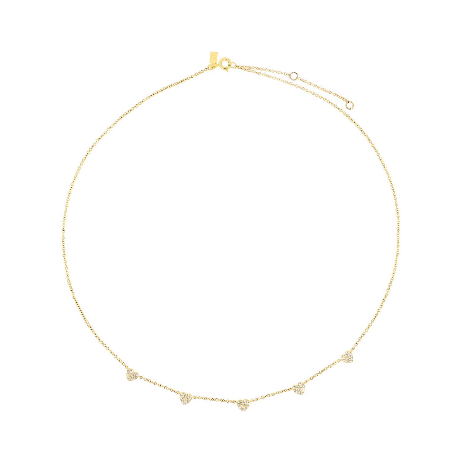 5 Diamond Mini Heart Necklace