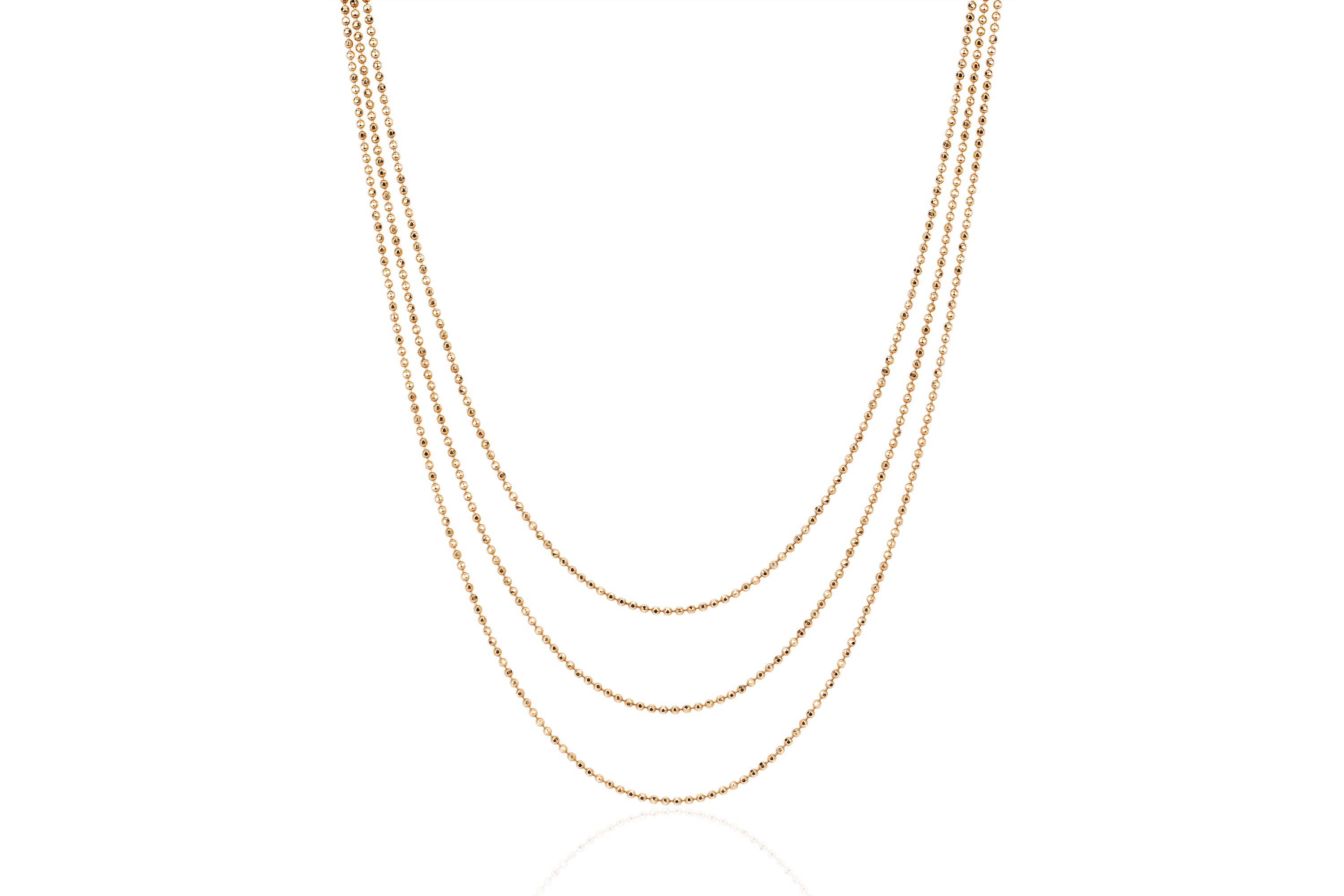 Hasson Triple Layered Chain Necklace in rose gold