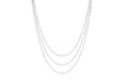 Hasson Triple Layered Chain Necklace in white gold