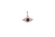 Diamond Evil Eye With Blue Sapphire Necklace Charm in rose gold