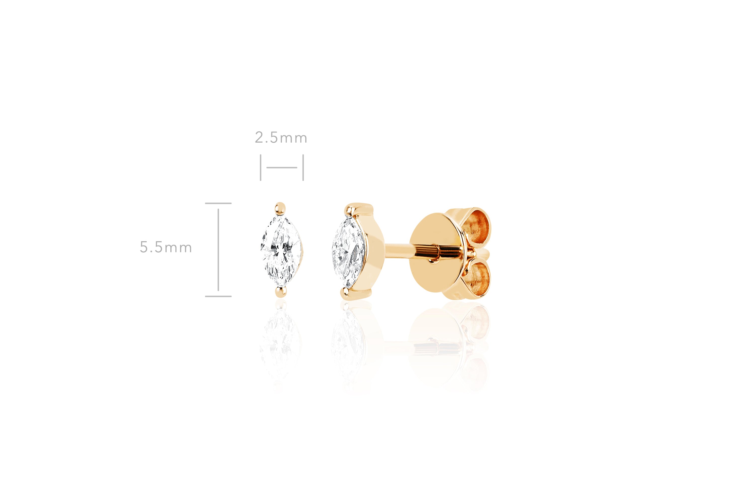 Single Diamond Marquise Stud Earring