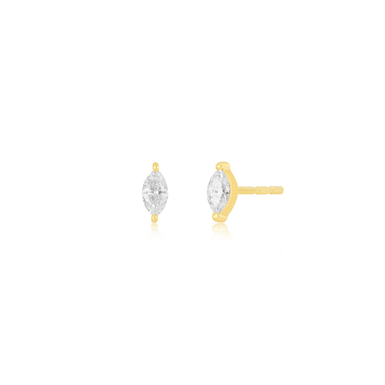 Single Diamond Marquise Stud Earring
