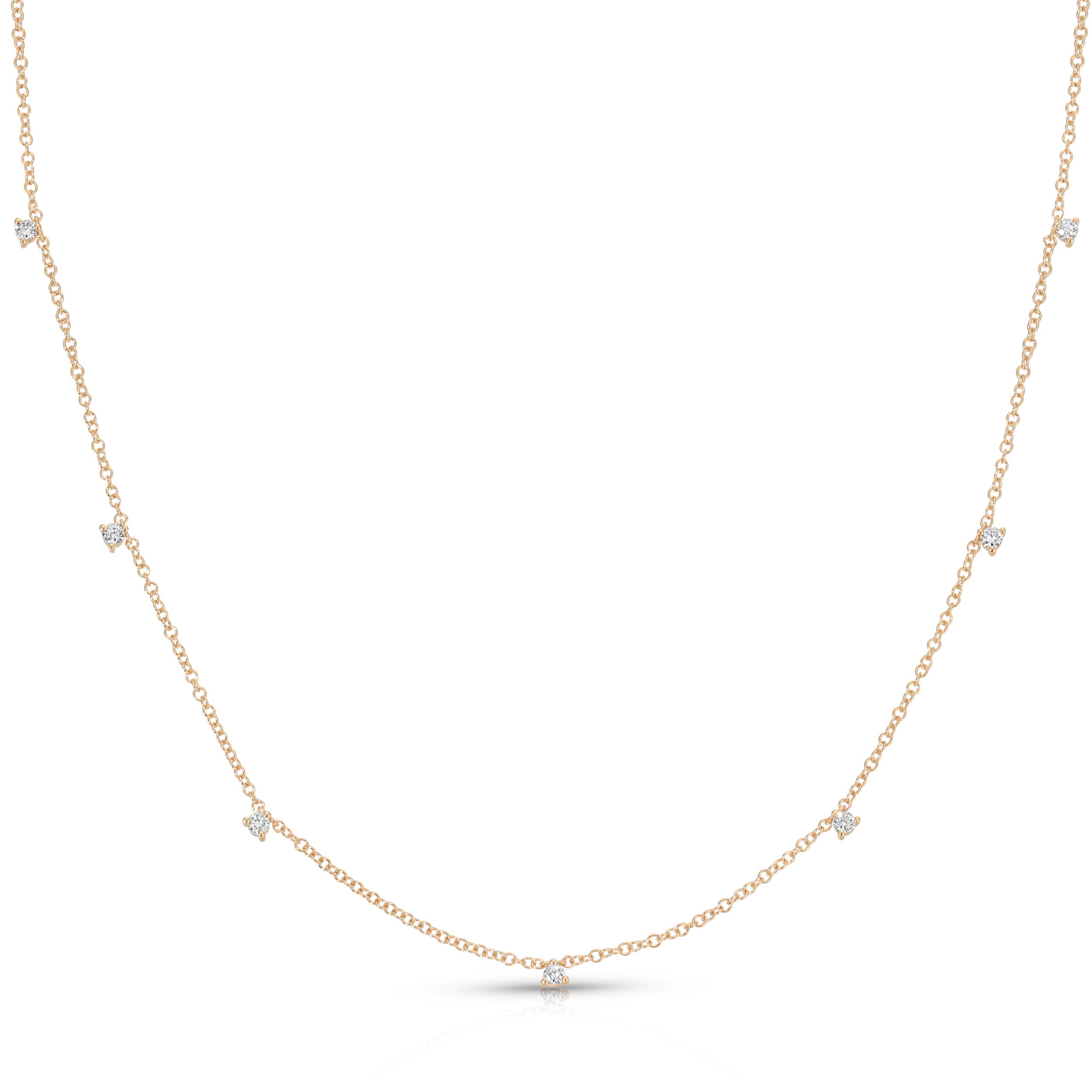 7 Prong Set Diamond Necklace