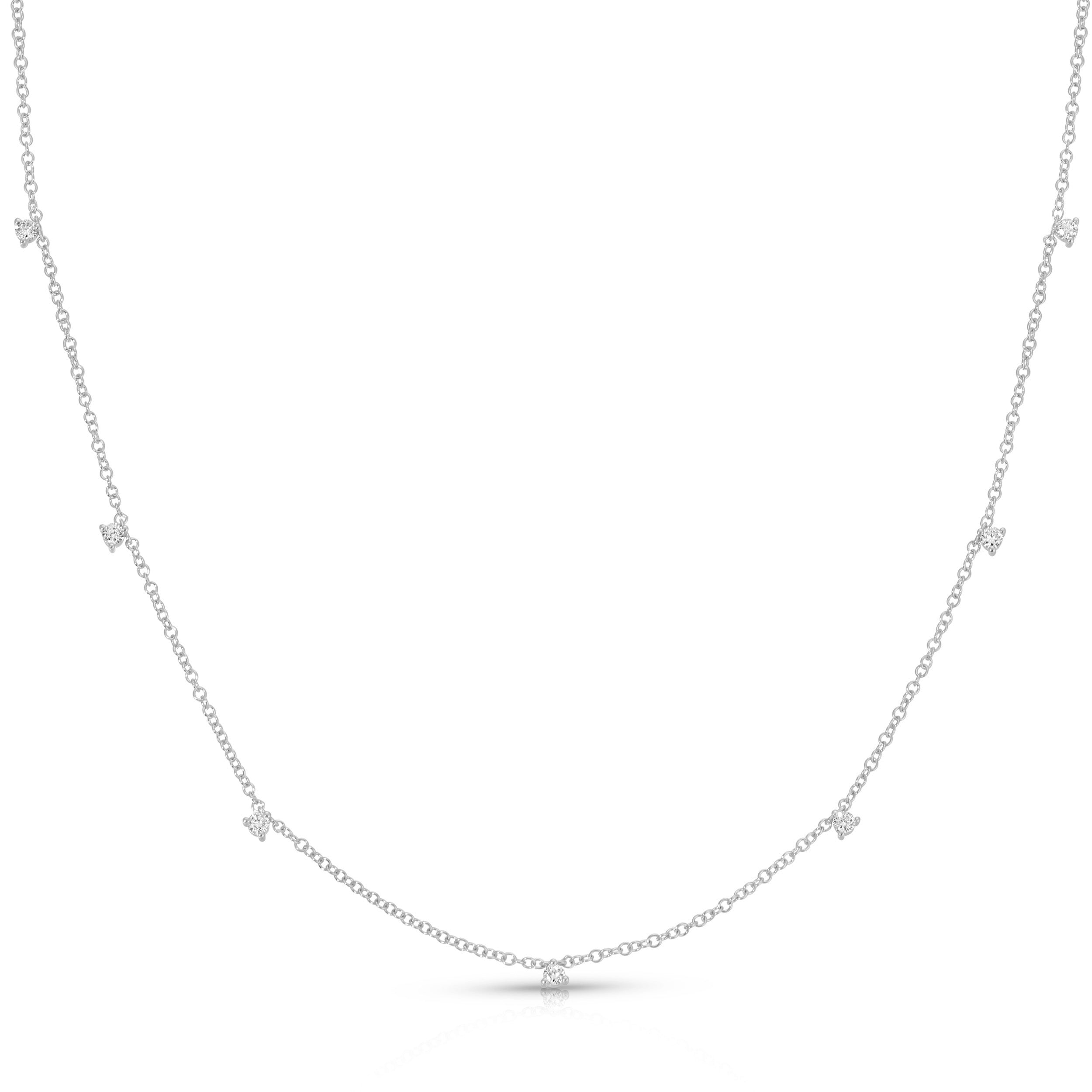 7 Prong Set Diamond Necklace