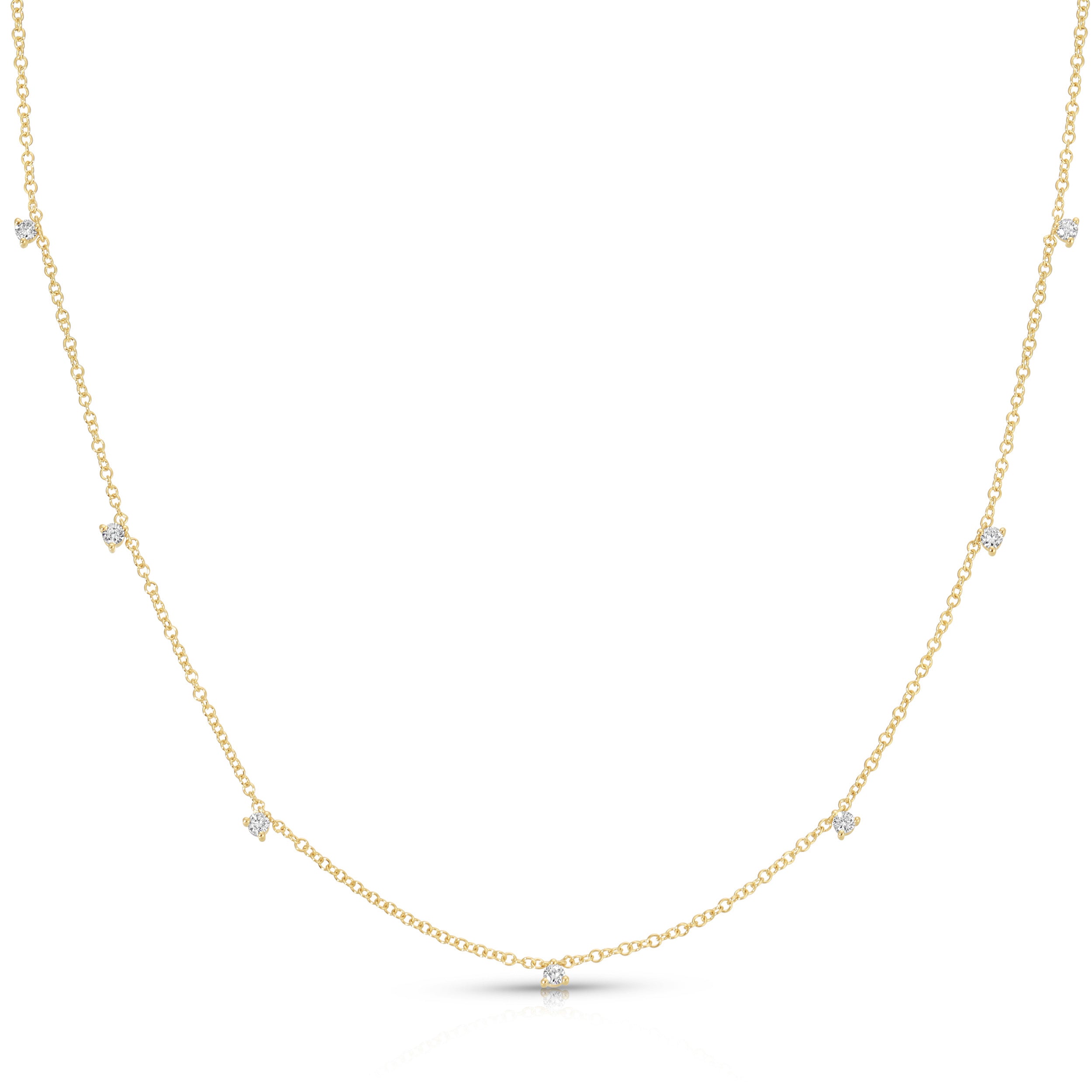 7 Prong Set Diamond Necklace