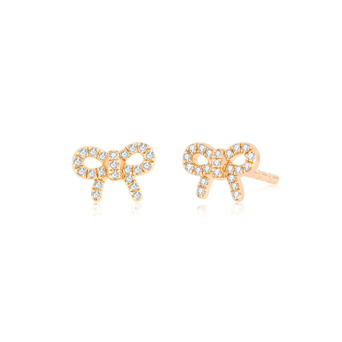 Diamond Mini Bow Stud Earring