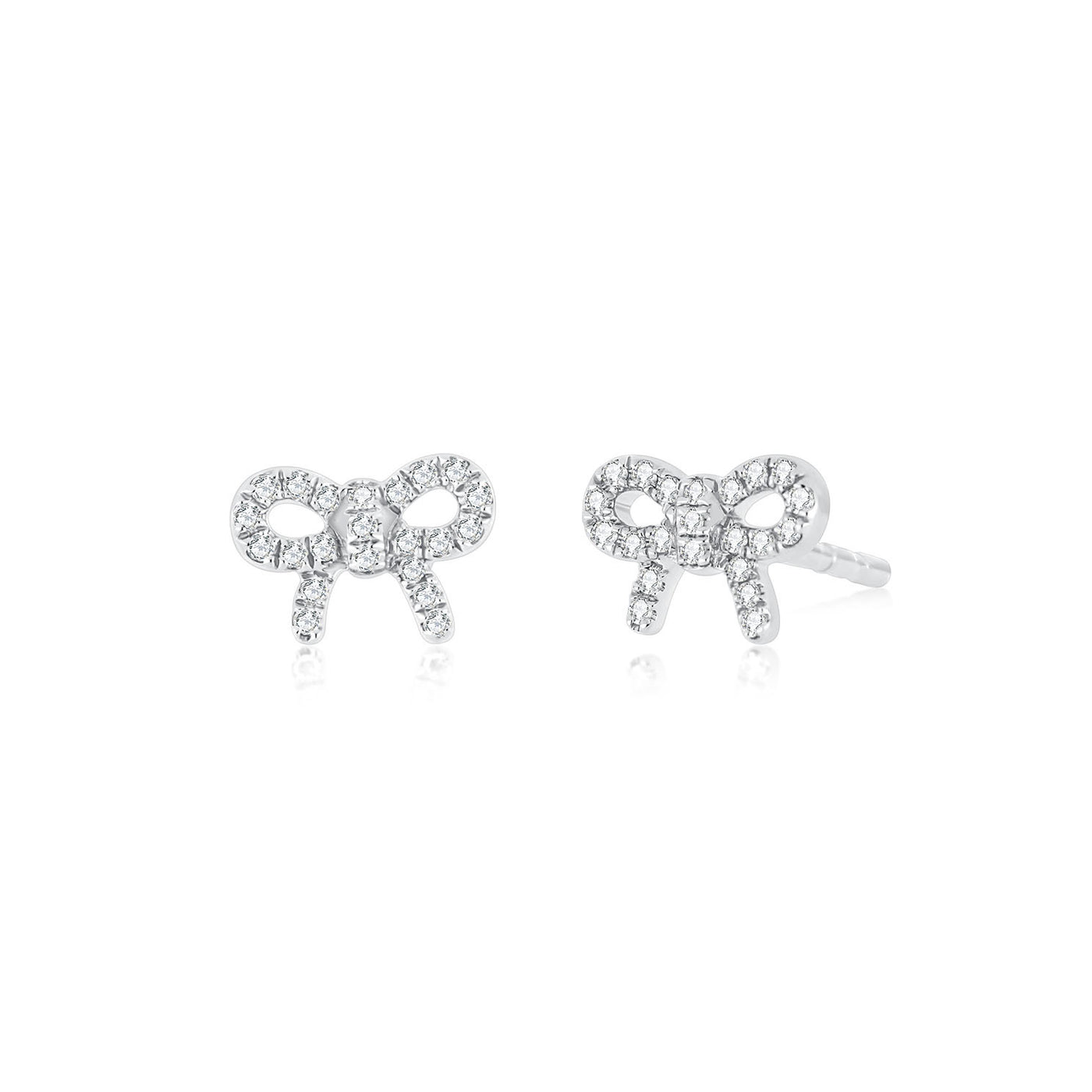 Diamond Mini Bow Stud Earring