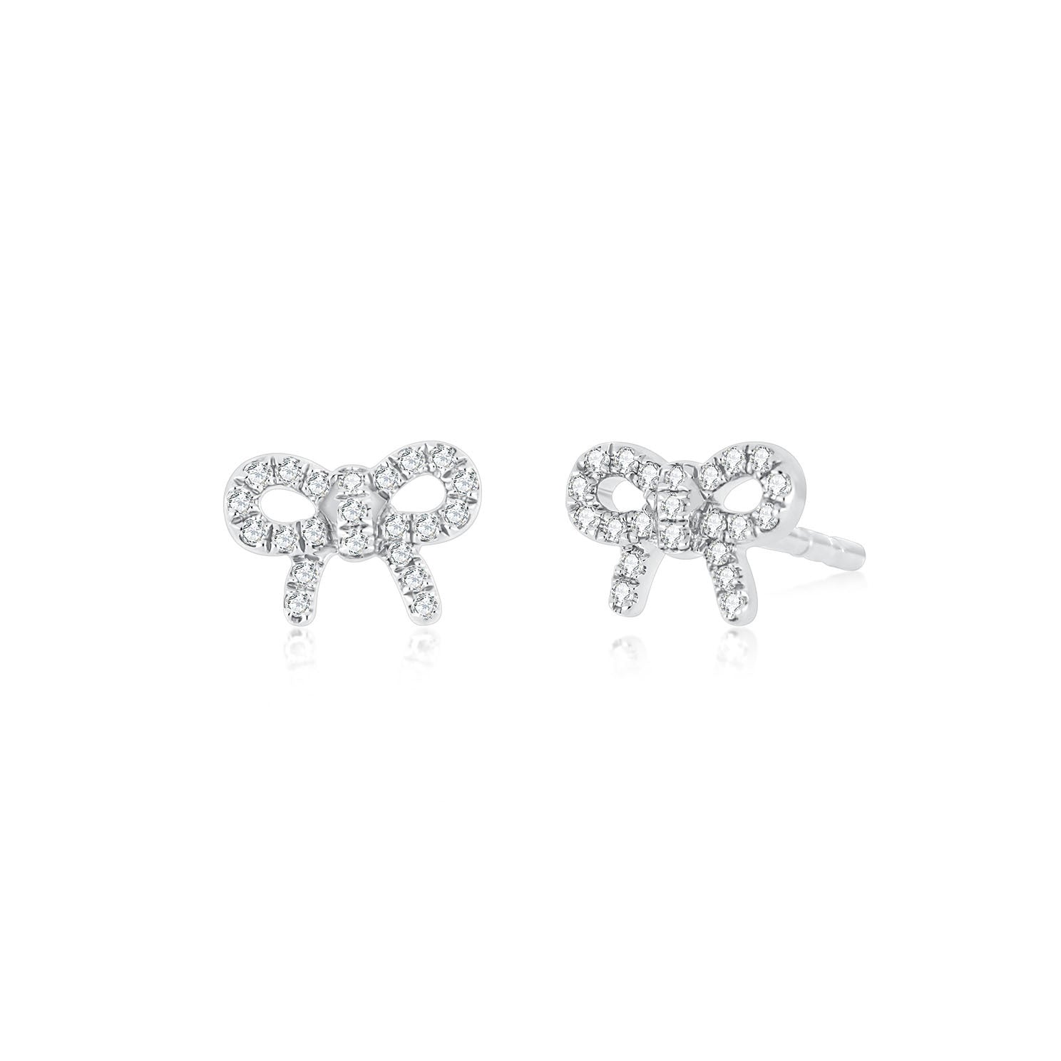 Diamond Mini Bow Stud Earring