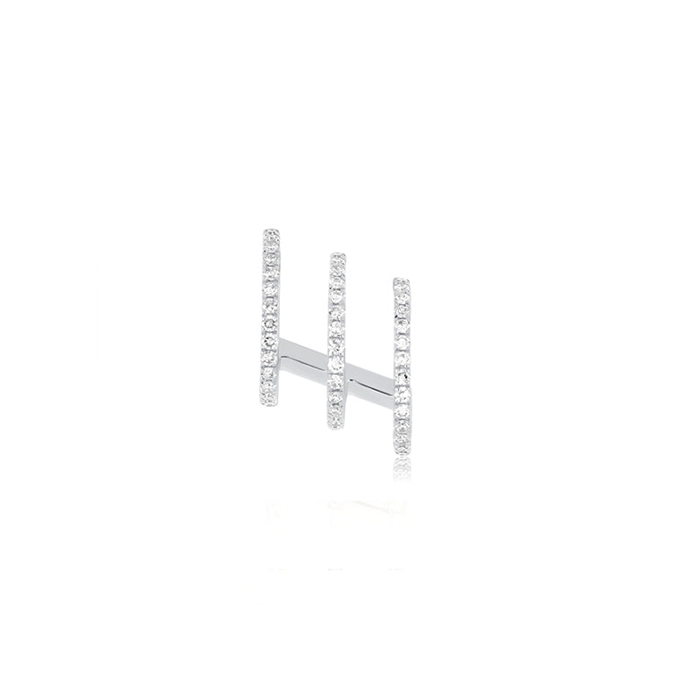 Diamond Triple Huggie Illusion Stud Earring
