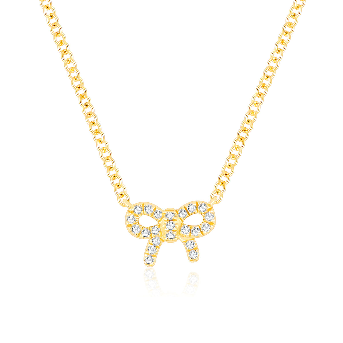Diamond Mini Bow Necklace