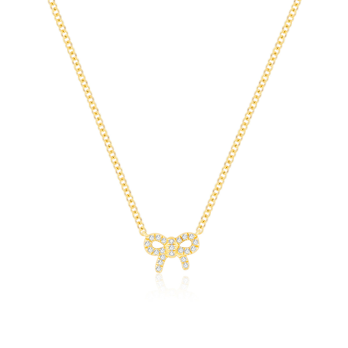 Diamond Mini Bow Necklace