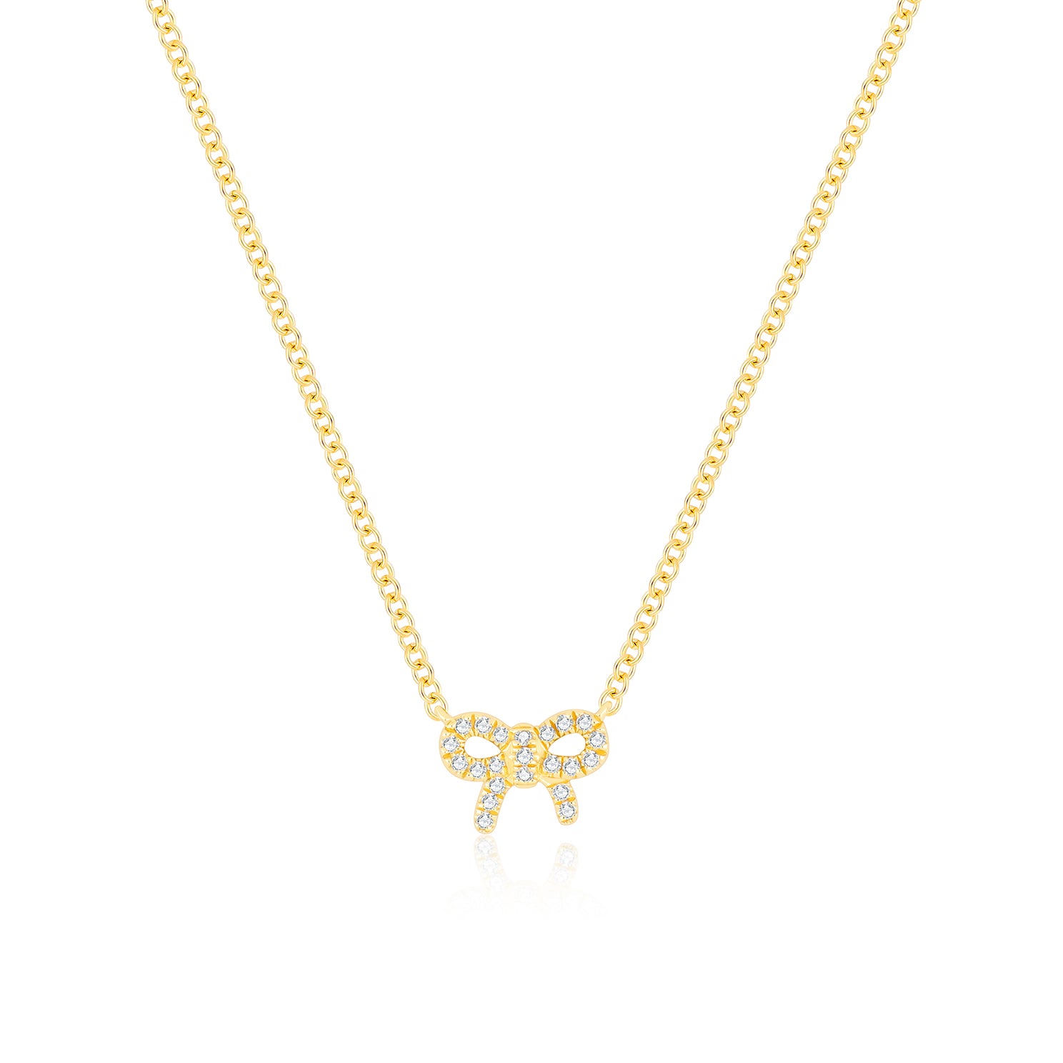 Diamond Mini Bow Necklace